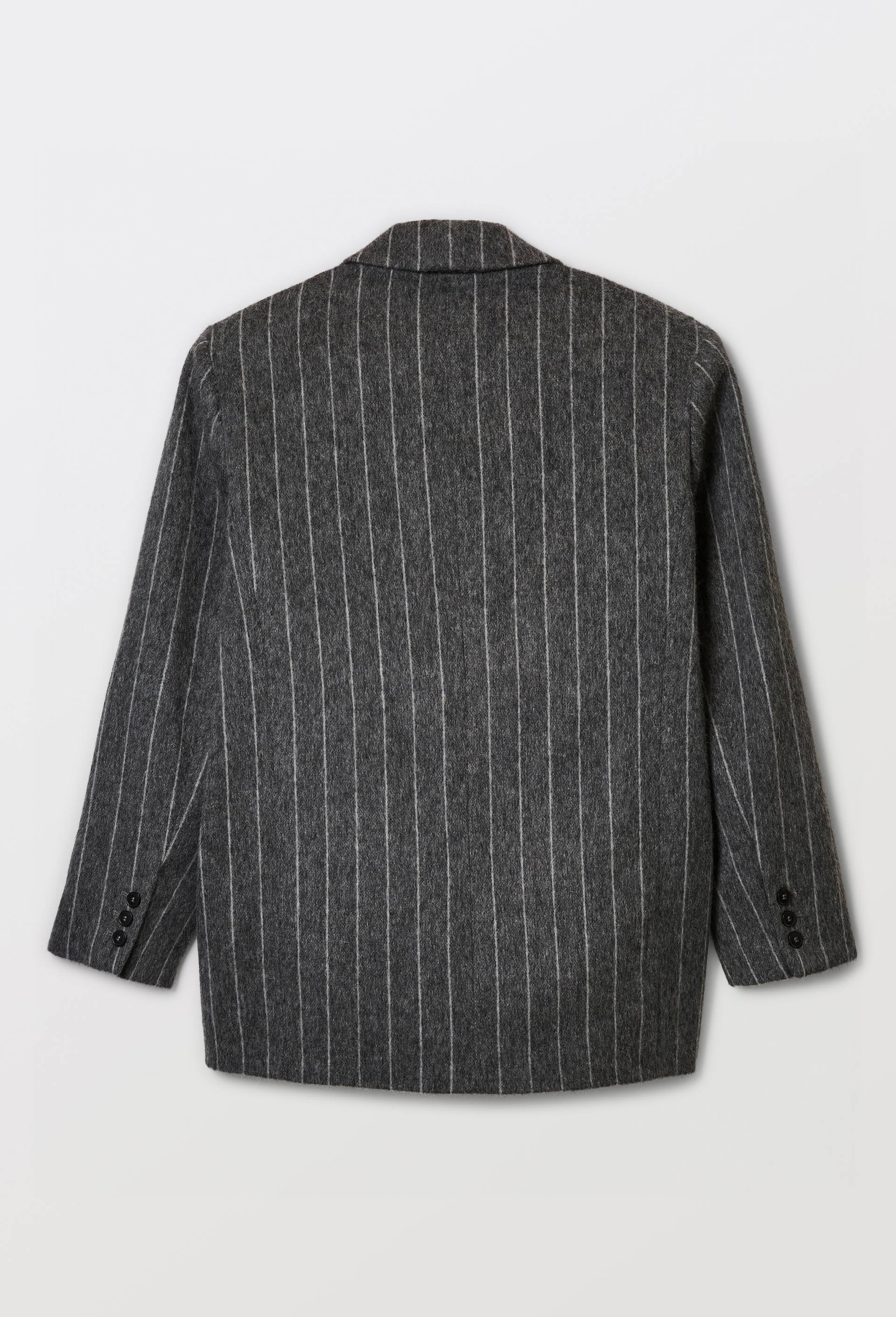 Veste blazer ray&eacute;e contenant de la laine, Gris, large image number 4