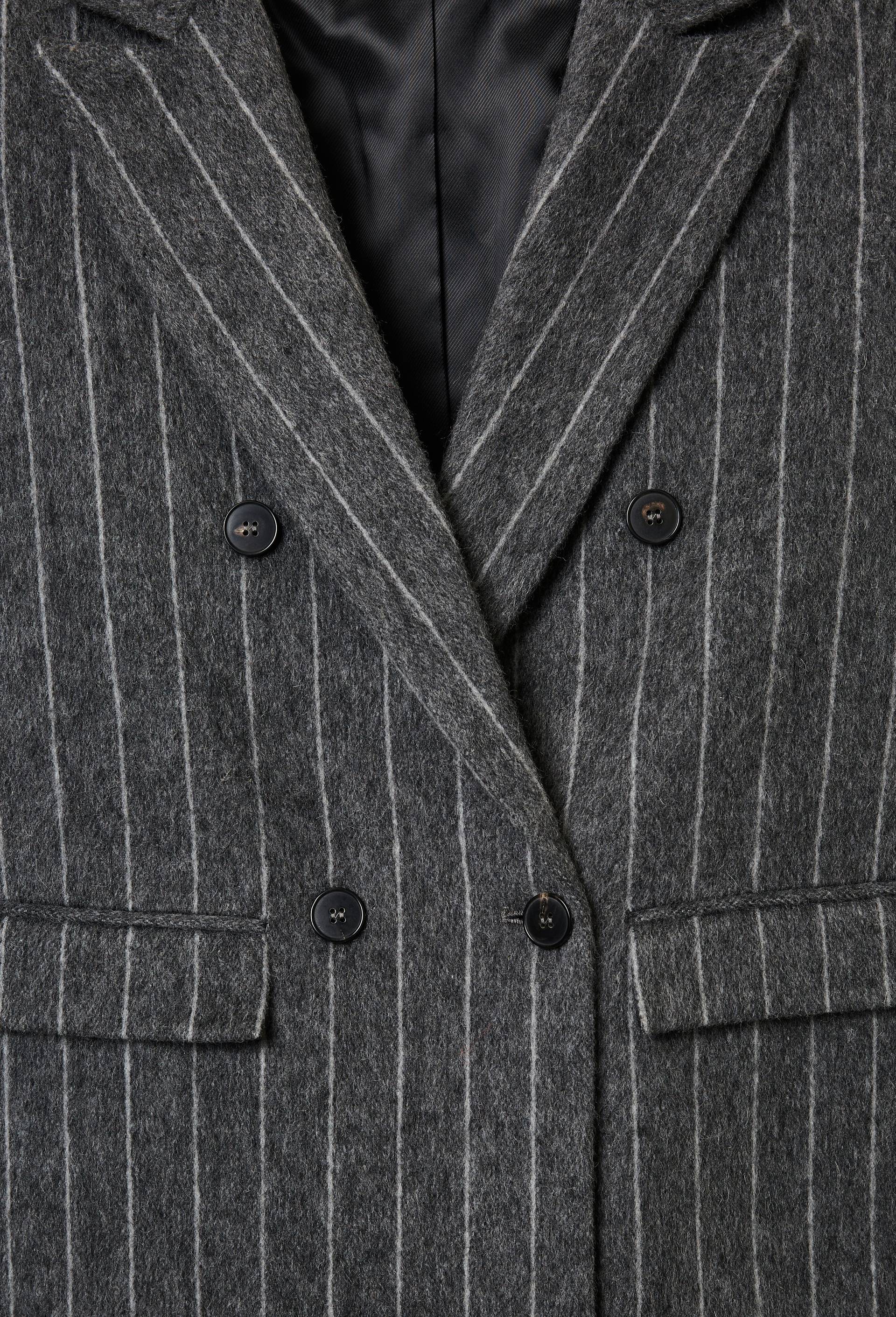 Veste blazer ray&eacute;e contenant de la laine, Gris, large image number 5.0