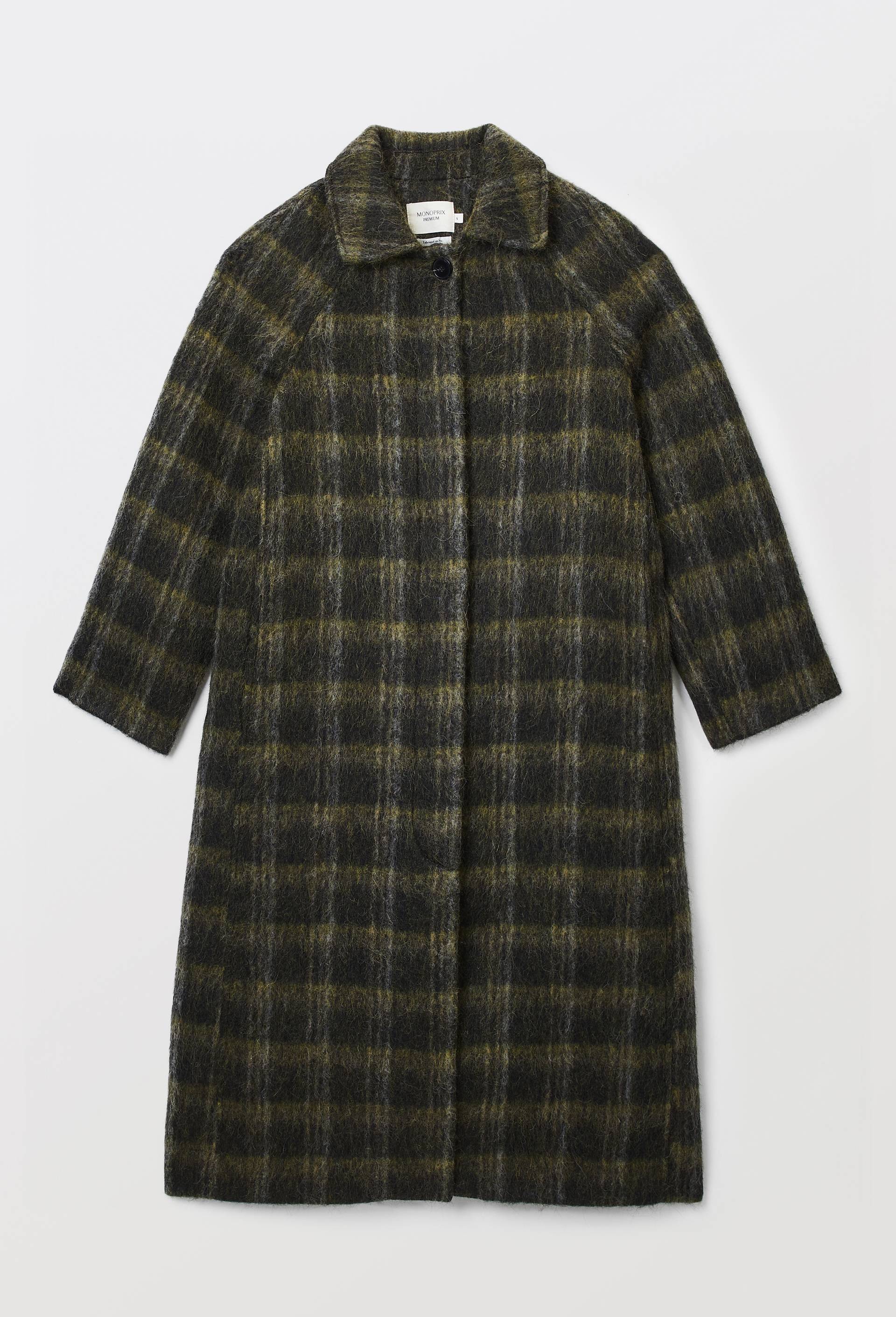 Manteau uni double boutonnage contenant de la laine, Vert fonc&eacute;, large image number 2.0