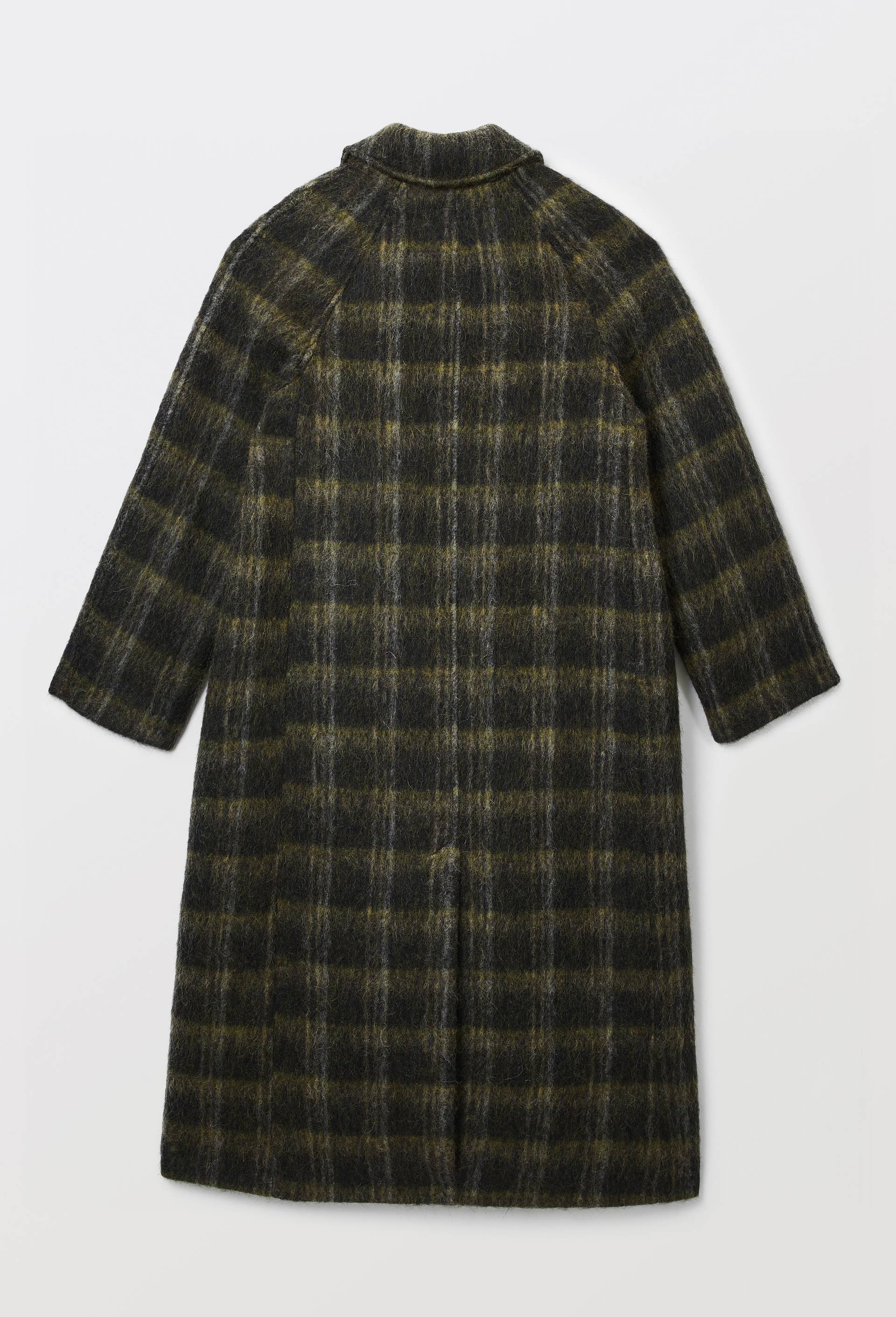 Manteau uni double boutonnage contenant de la laine, Vert fonc&eacute;, large image number 3.0