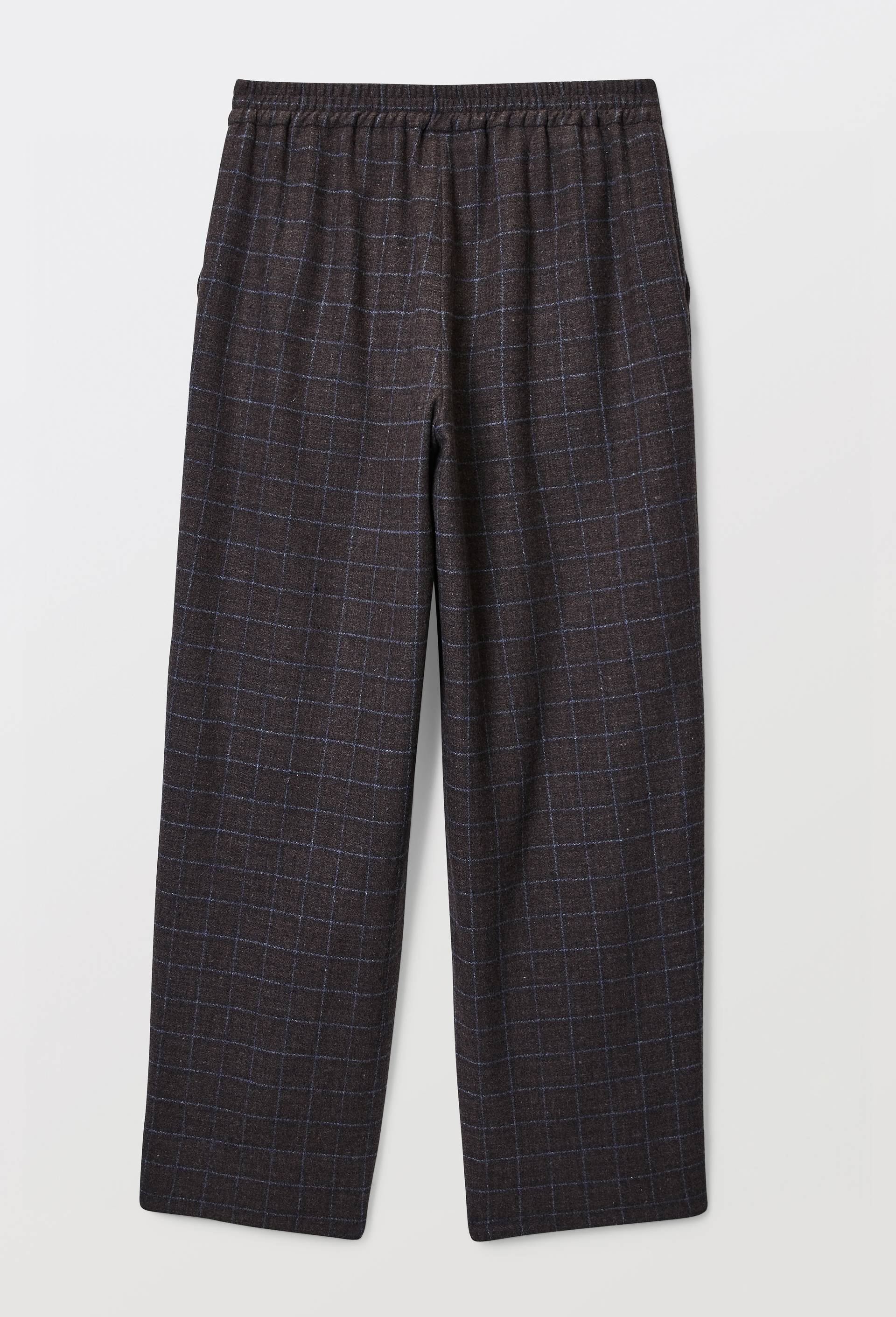 Pantalon large &agrave; carreaux taille &eacute;lastiqu&eacute;e, Brun, large image number 3