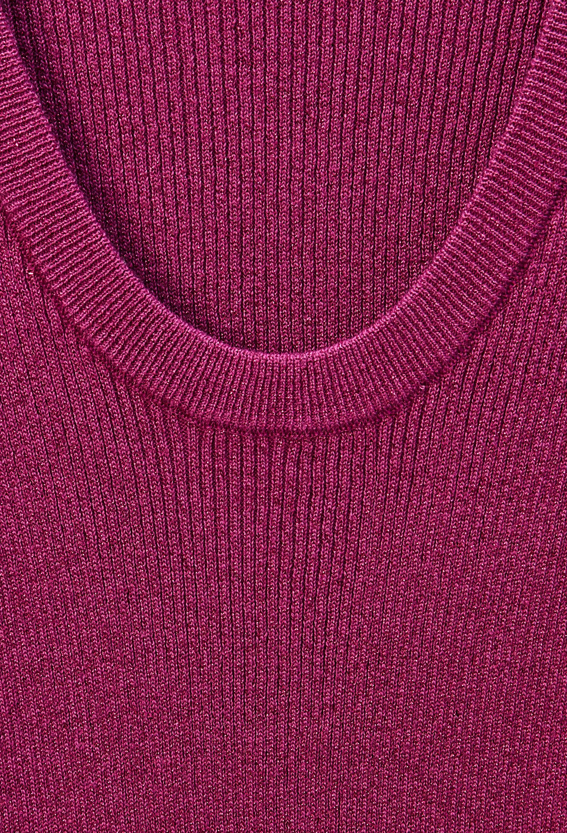 Pull manches longues en coton avec fibres m&eacute;talliques, Violet, large image number 4