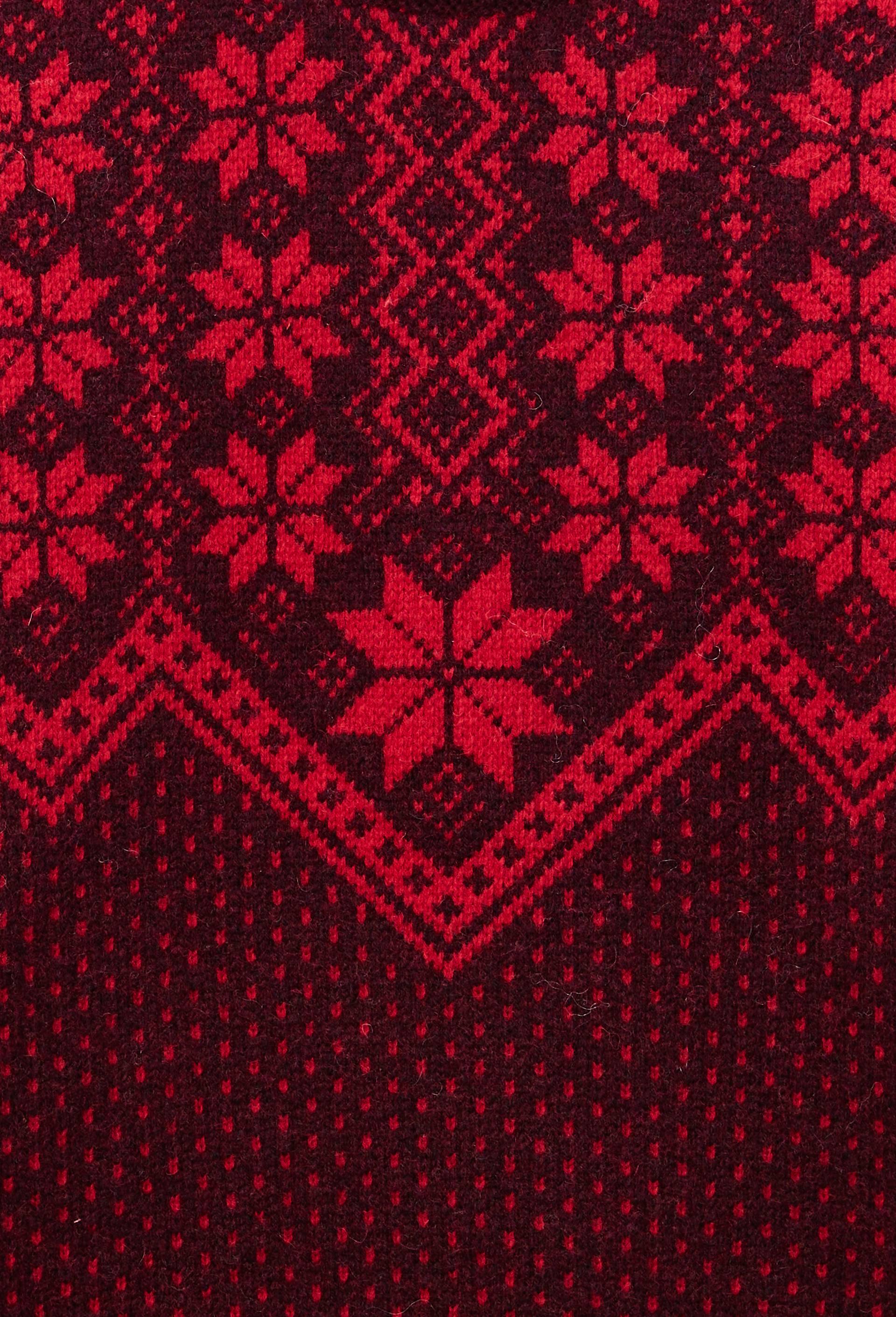 Pull manches longues en jacquard  en laine, Rouge fonc&eacute;, large image number 4