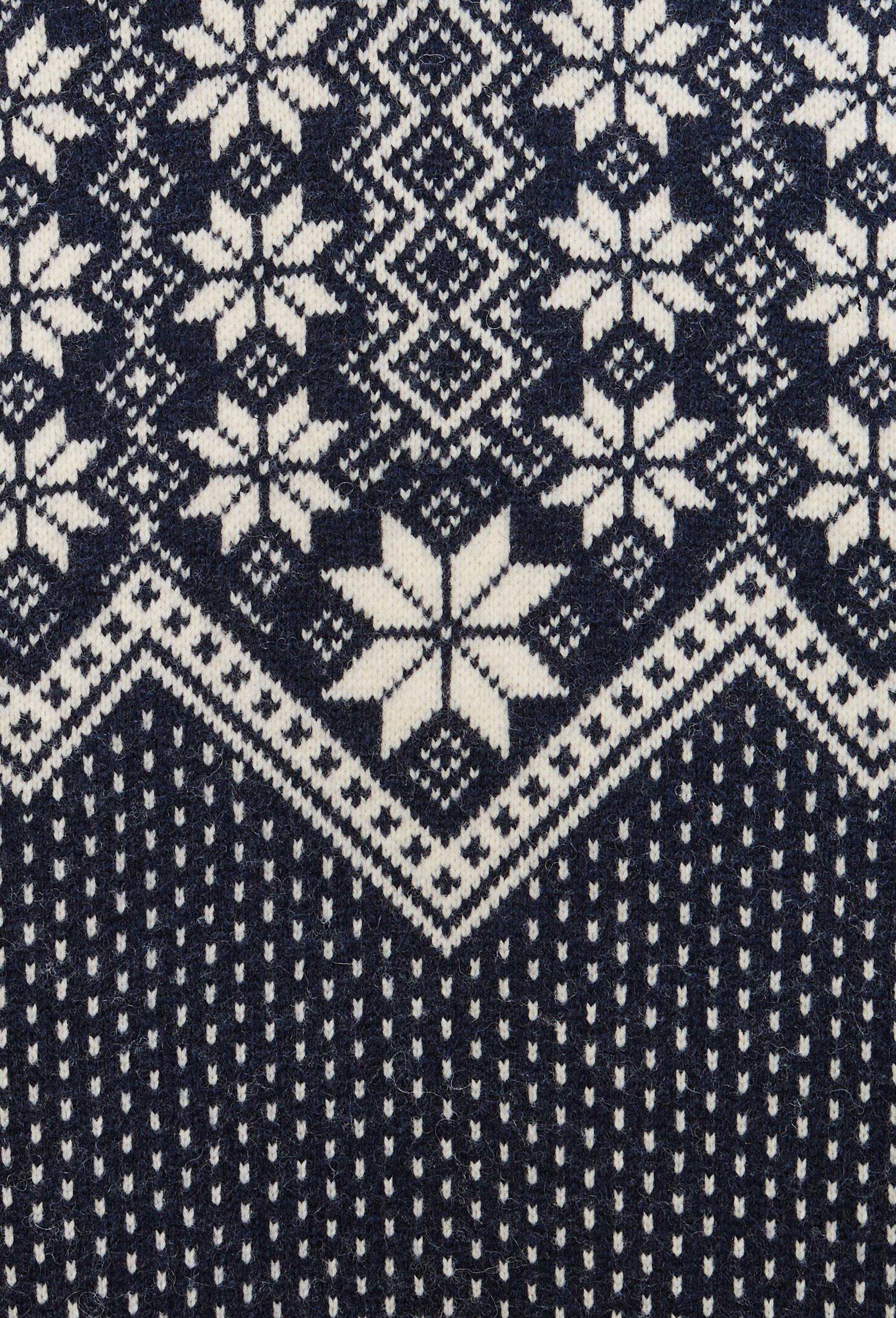 Pull manches longues en jacquard  en laine, Bleu fonc&eacute;, large image number 4