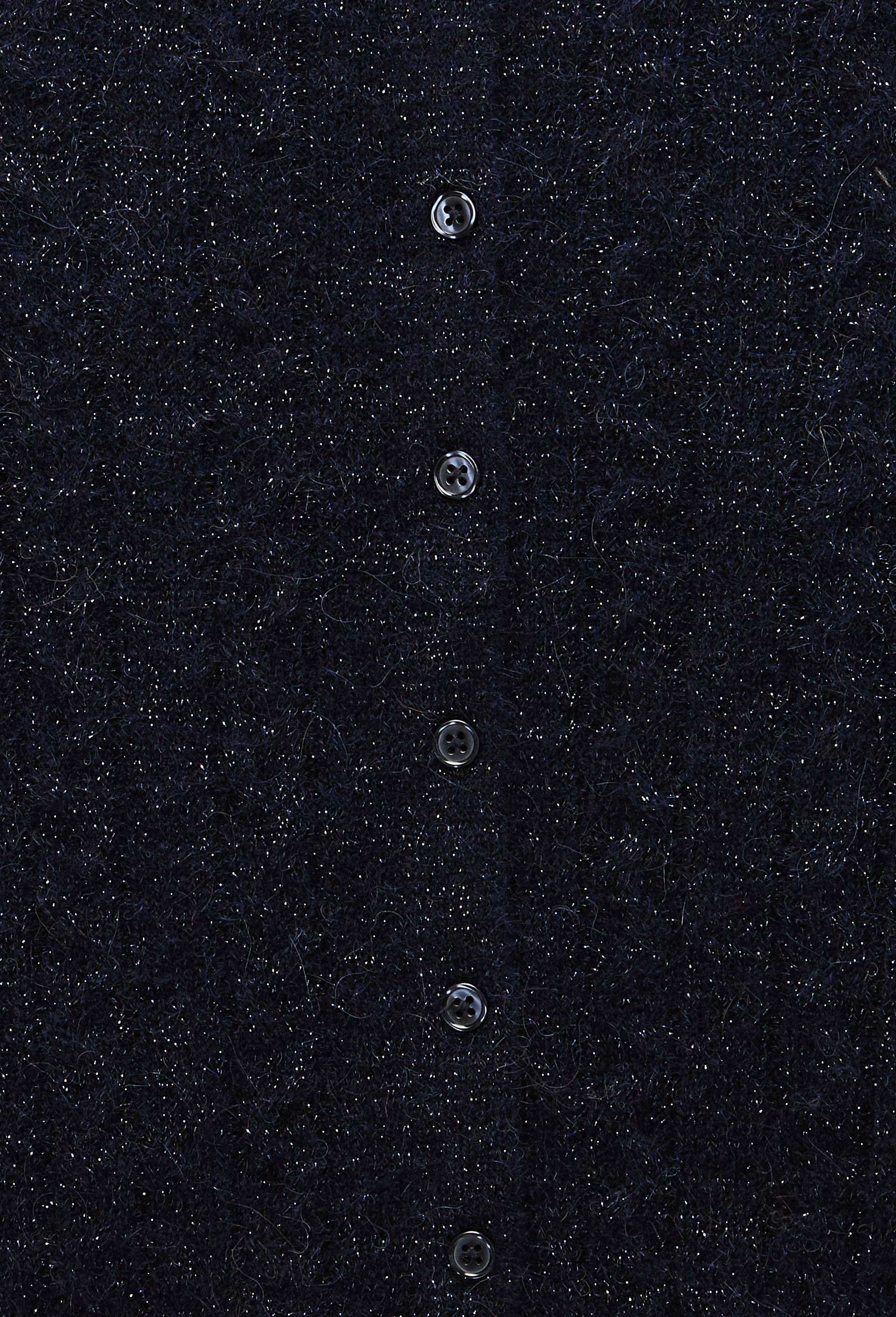 Cardigan sans manches torsad&eacute; avec fibres m&eacute;talliques, Bleu fonc&eacute;, large image number 5