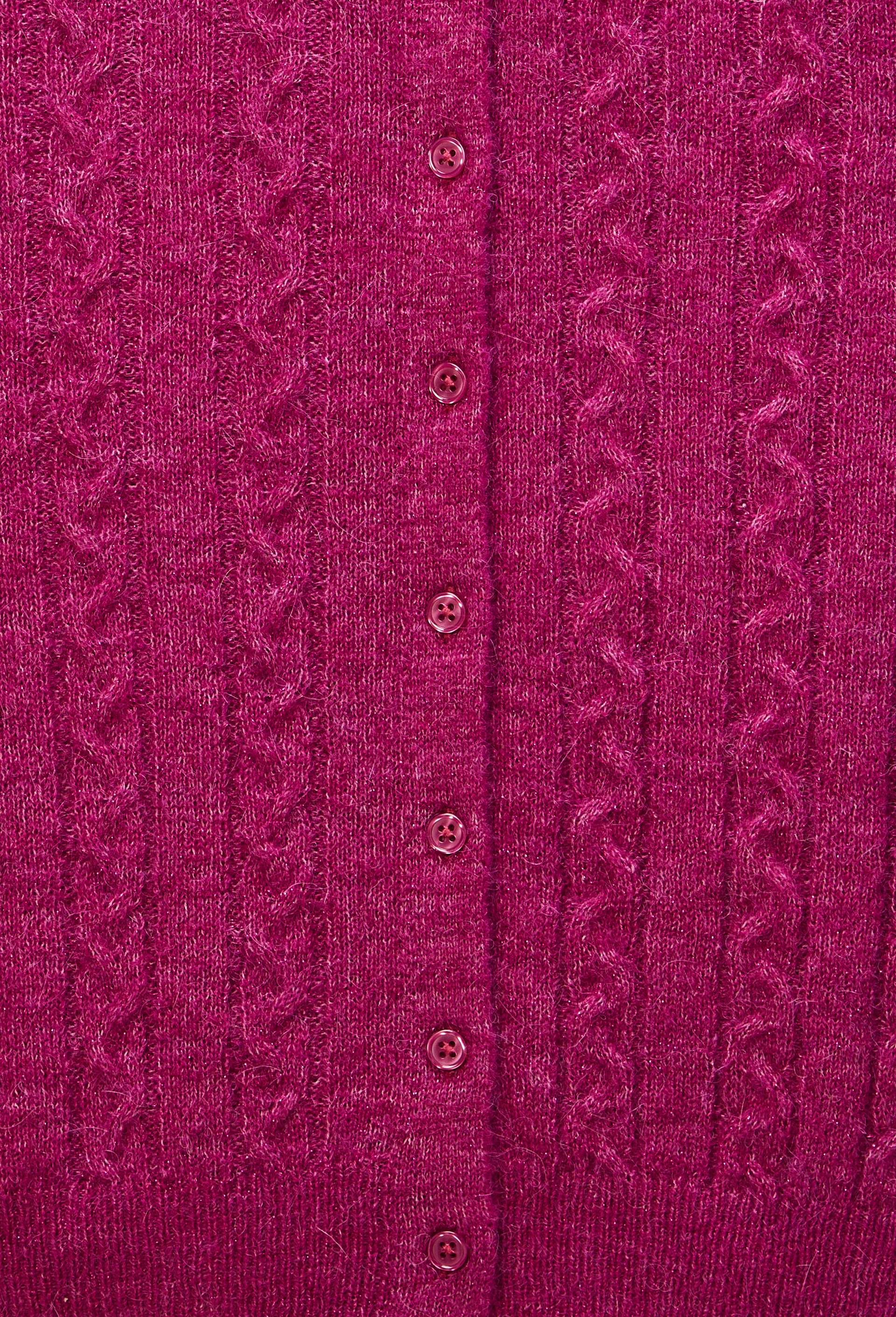 Cardigan sans manches torsad&eacute; avec fibres m&eacute;talliques, Violet, large image number 4