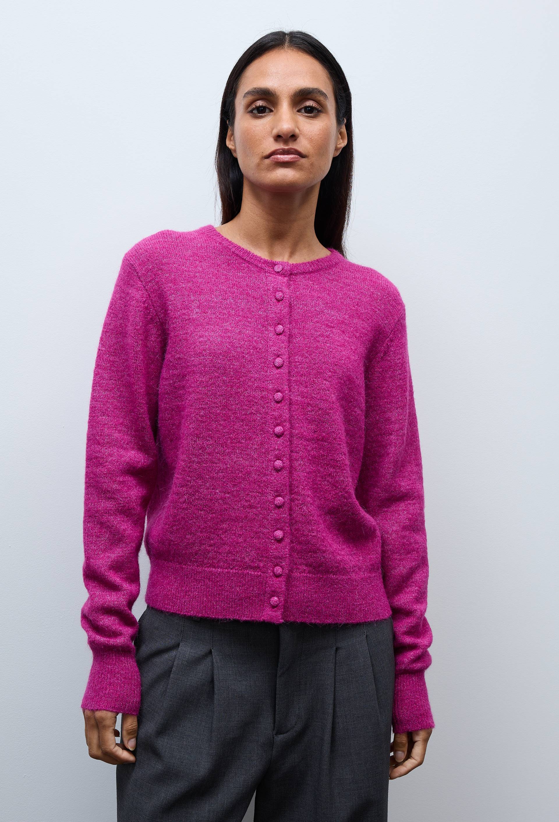 Cardigan manches longues &agrave; fibres m&eacute;talliques, Violet, large image number 1