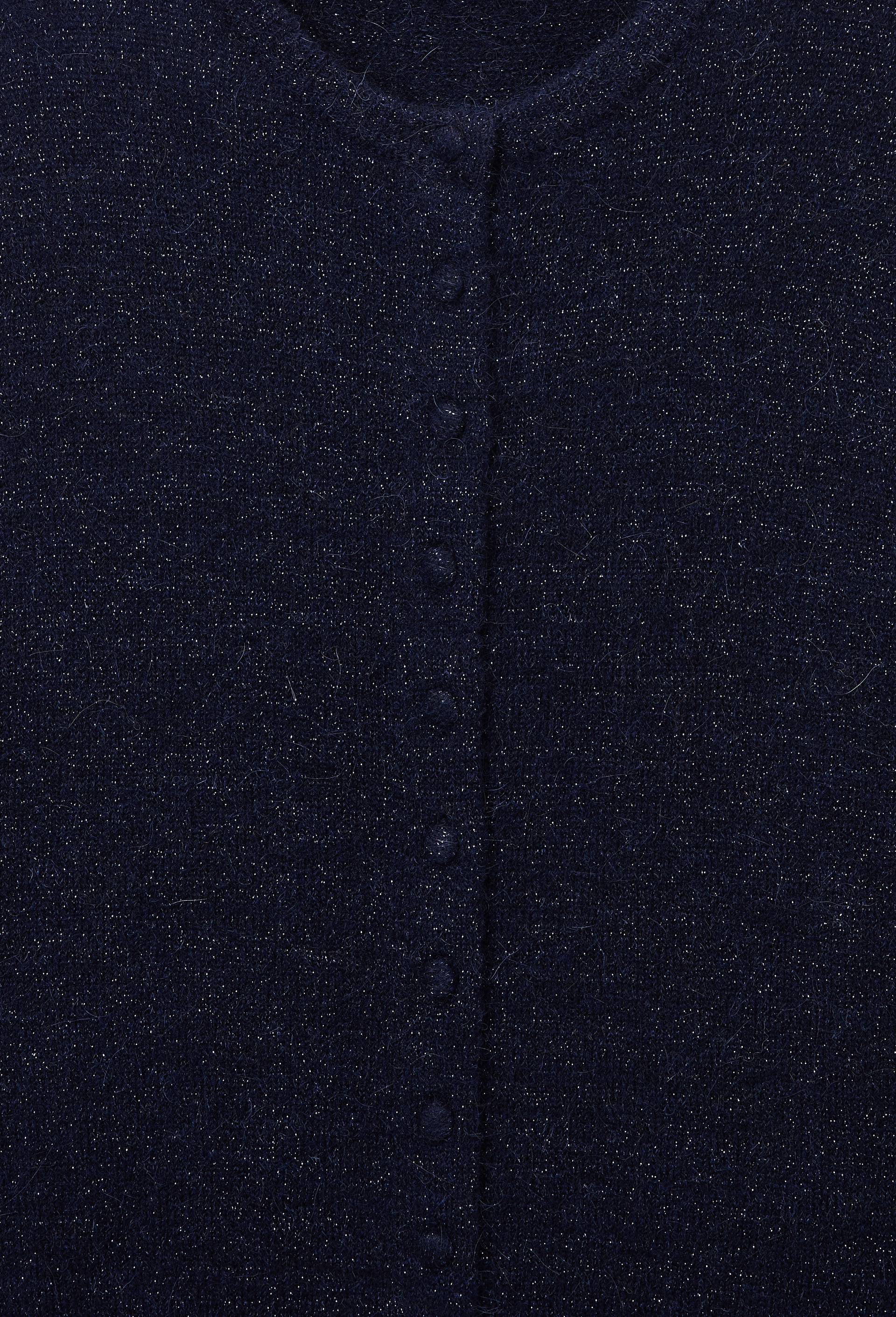Cardigan manches longues &agrave; fibres m&eacute;talliques, Bleu fonc&eacute;, large image number 4