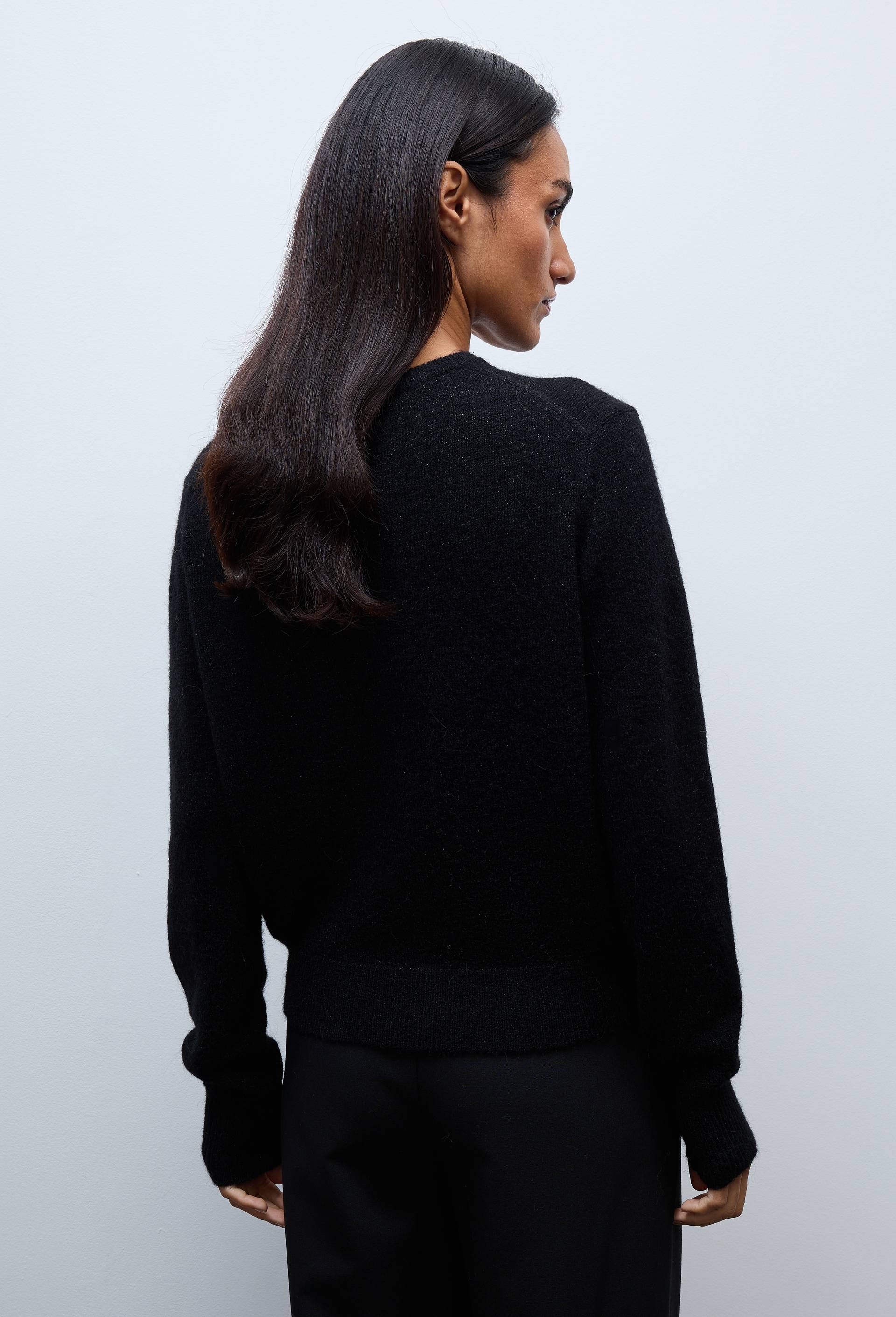 Cardigan manches longues &agrave; fibres m&eacute;talliques, Noir, large image number 1