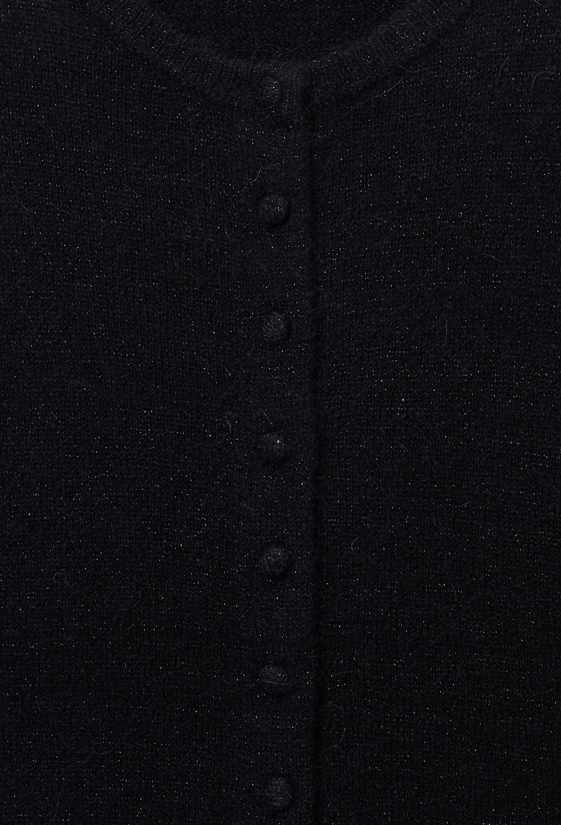 Cardigan manches longues &agrave; fibres m&eacute;talliques, Noir, large image number 4