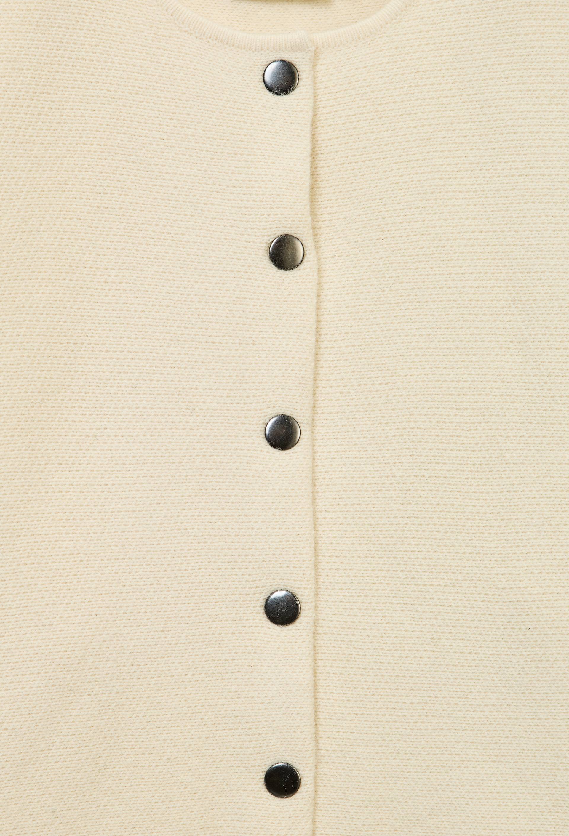 Cardigan &agrave; manches longues ample en laine, Ecru, large image number 4.0