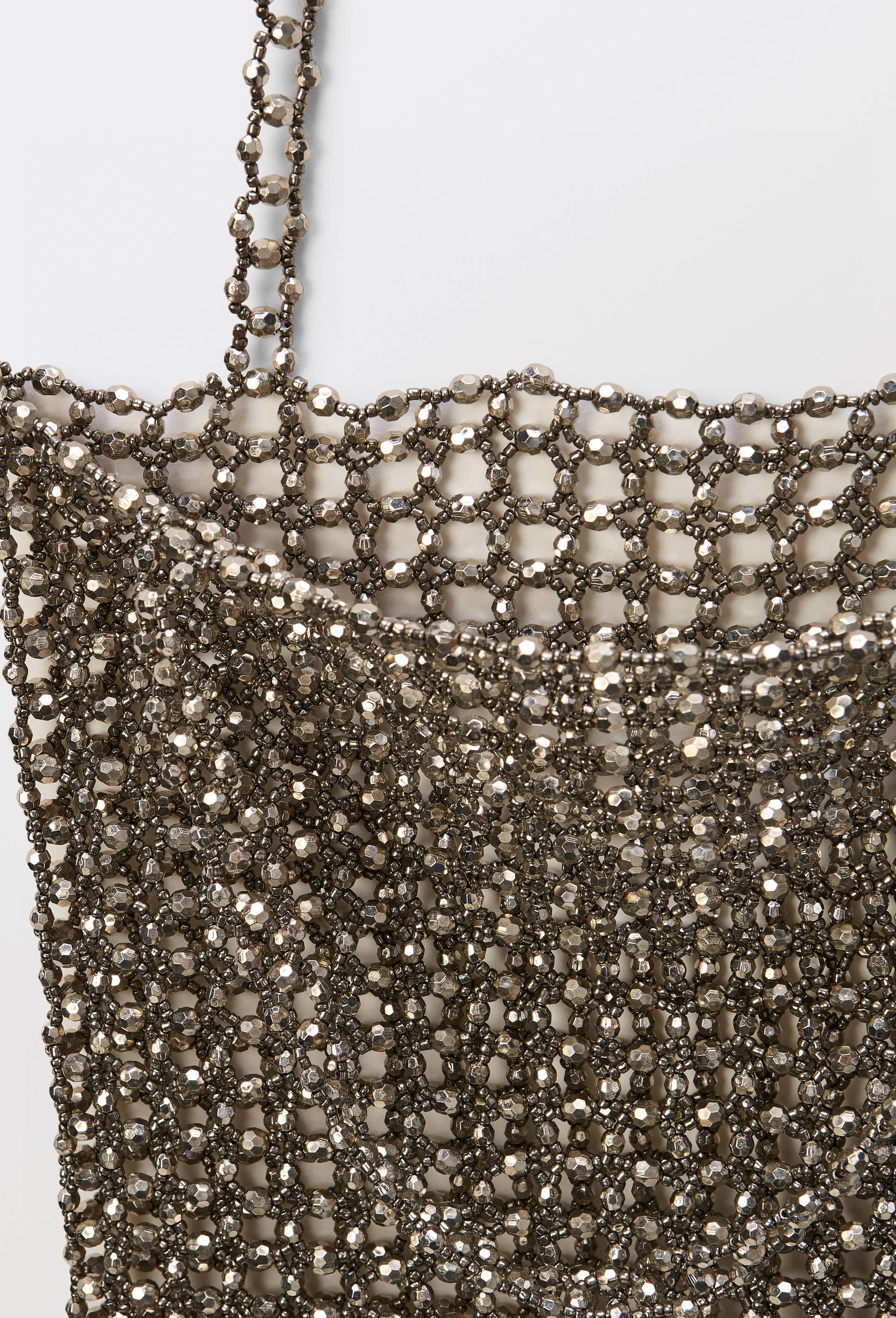 Cabas en perles, Argent, large image number 1