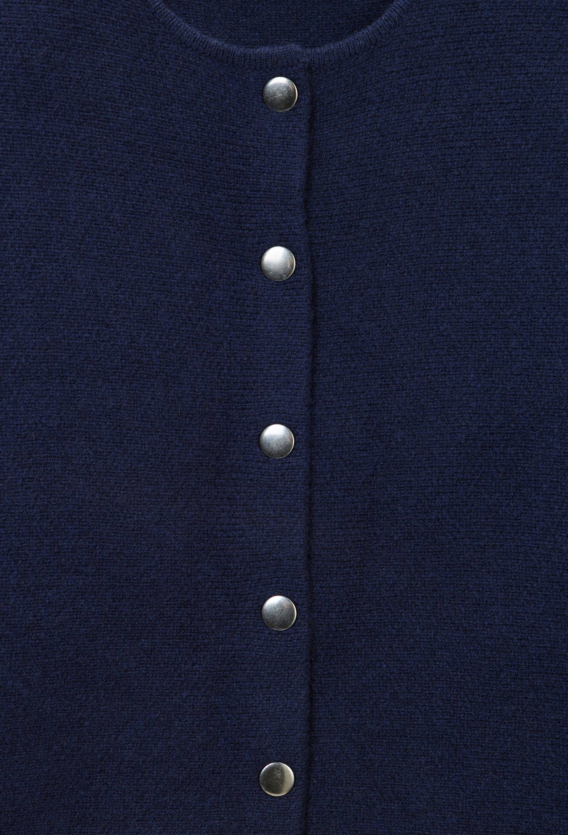 Cardigan &agrave; manches longues ample en laine, Bleu, large image number 4