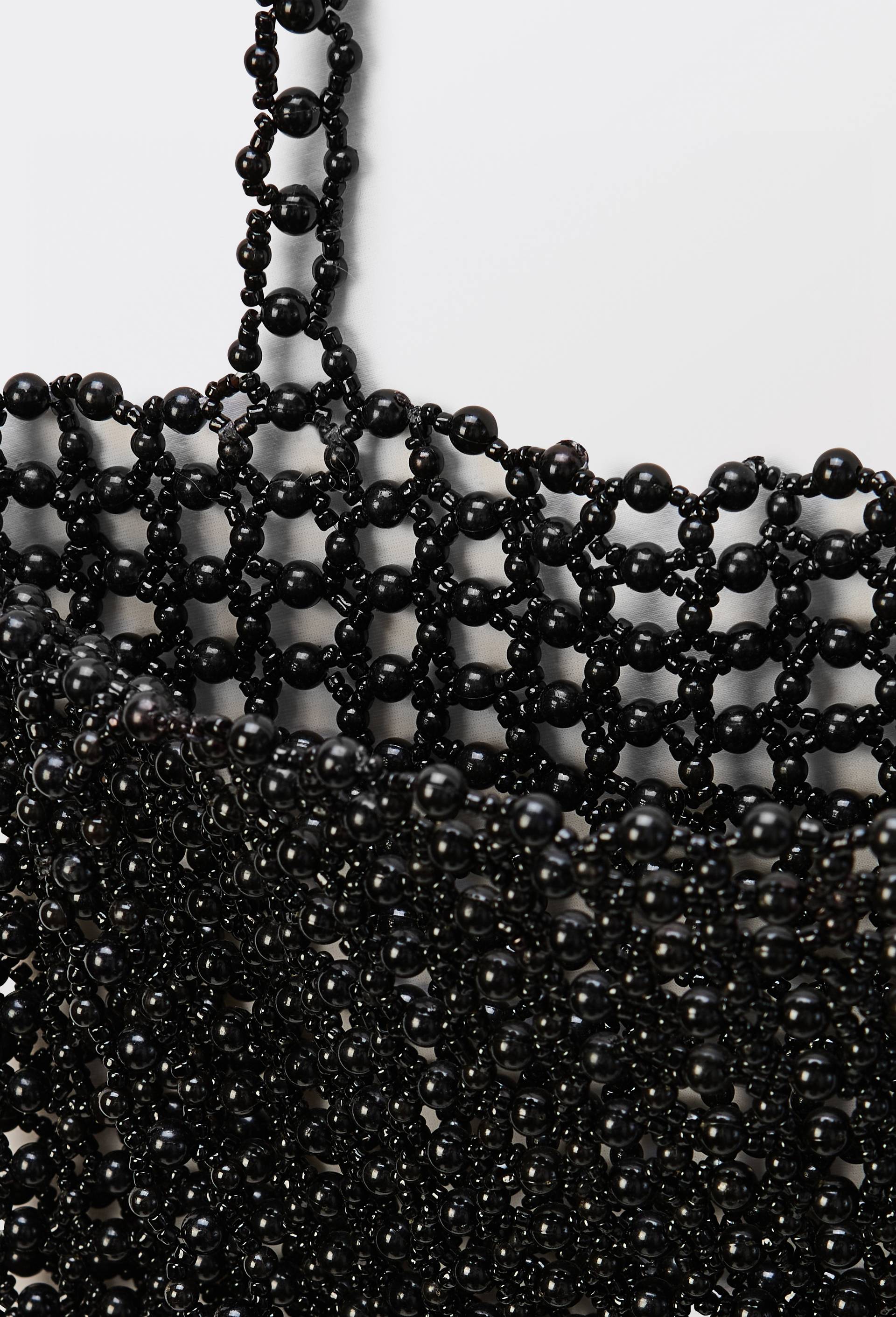 Cabas en perles, Noir, large image number 1.0