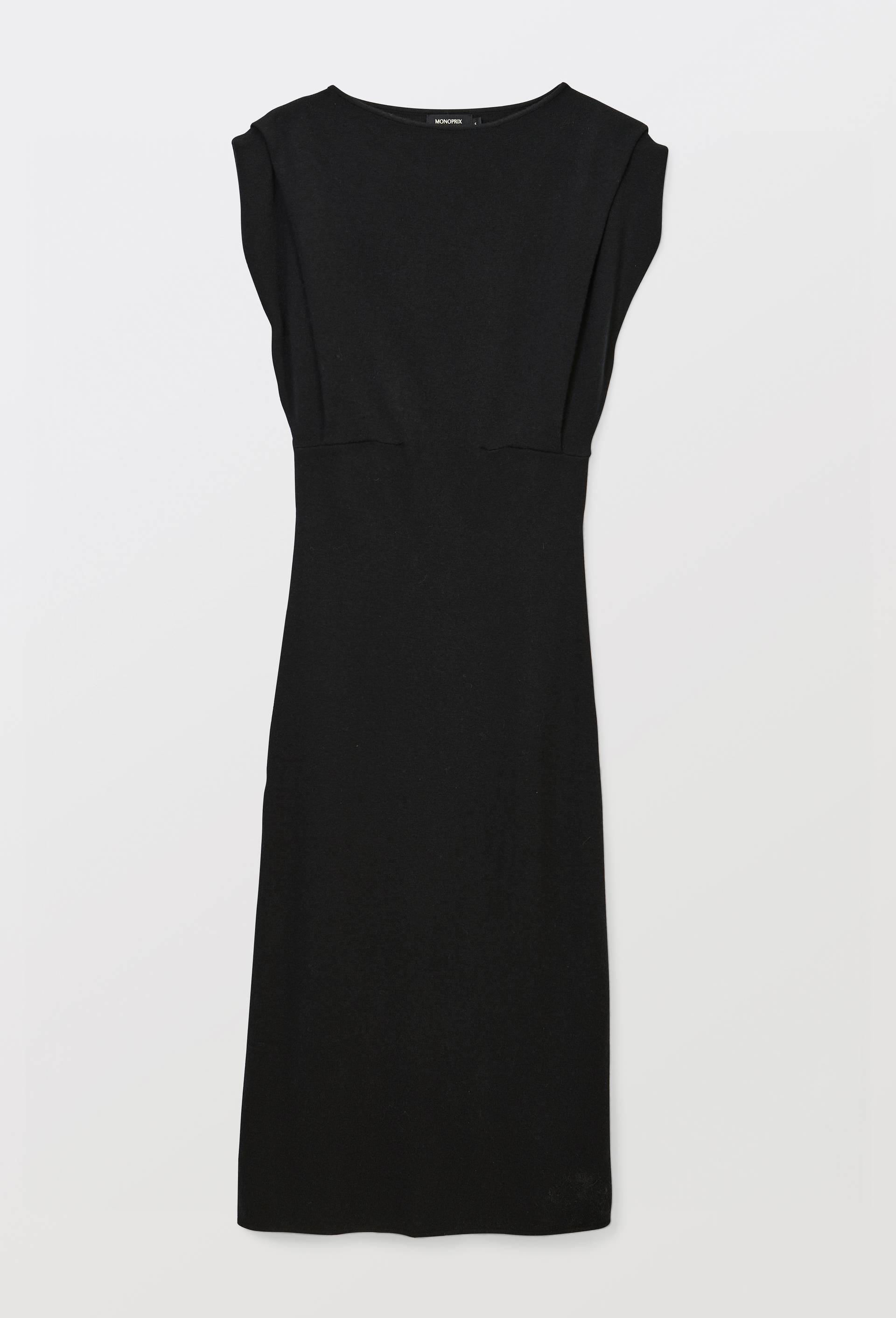 Robe midi sans manches contenant de la laine, Noir, large image number 2.0