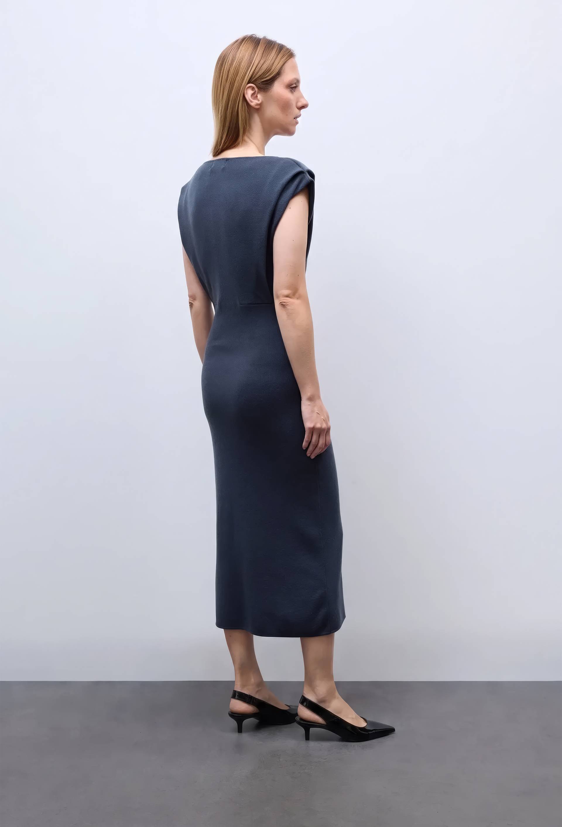 Robe midi sans manches contenant de la laine, Gris fonc&eacute;, large image number 1.0