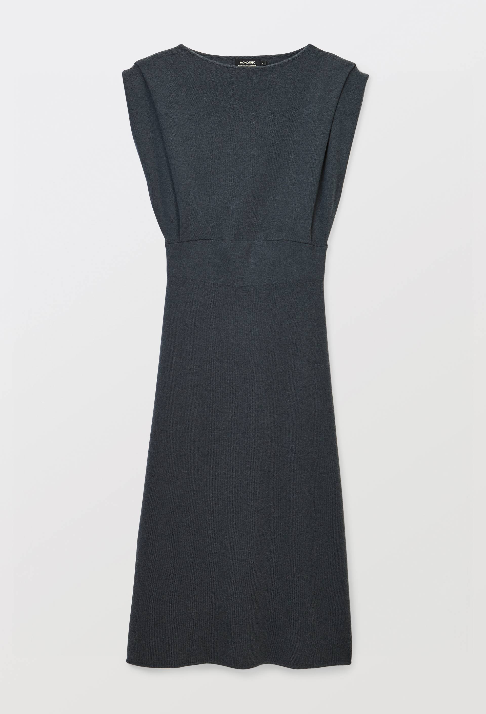 Robe midi sans manches contenant de la laine, Gris fonc&eacute;, large image number 2