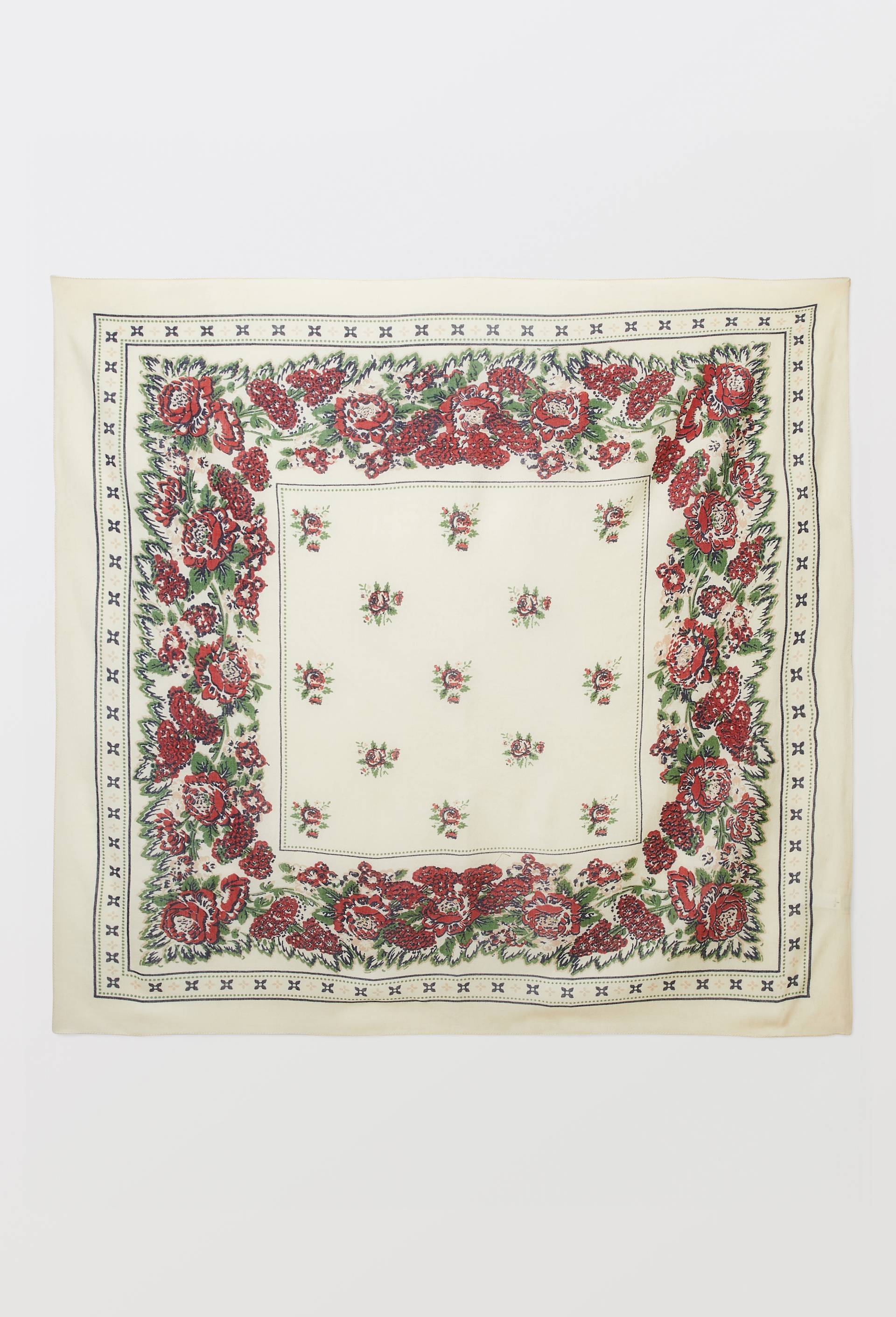 Foulard imprim&eacute; en laine, Beige clair, large image number 2