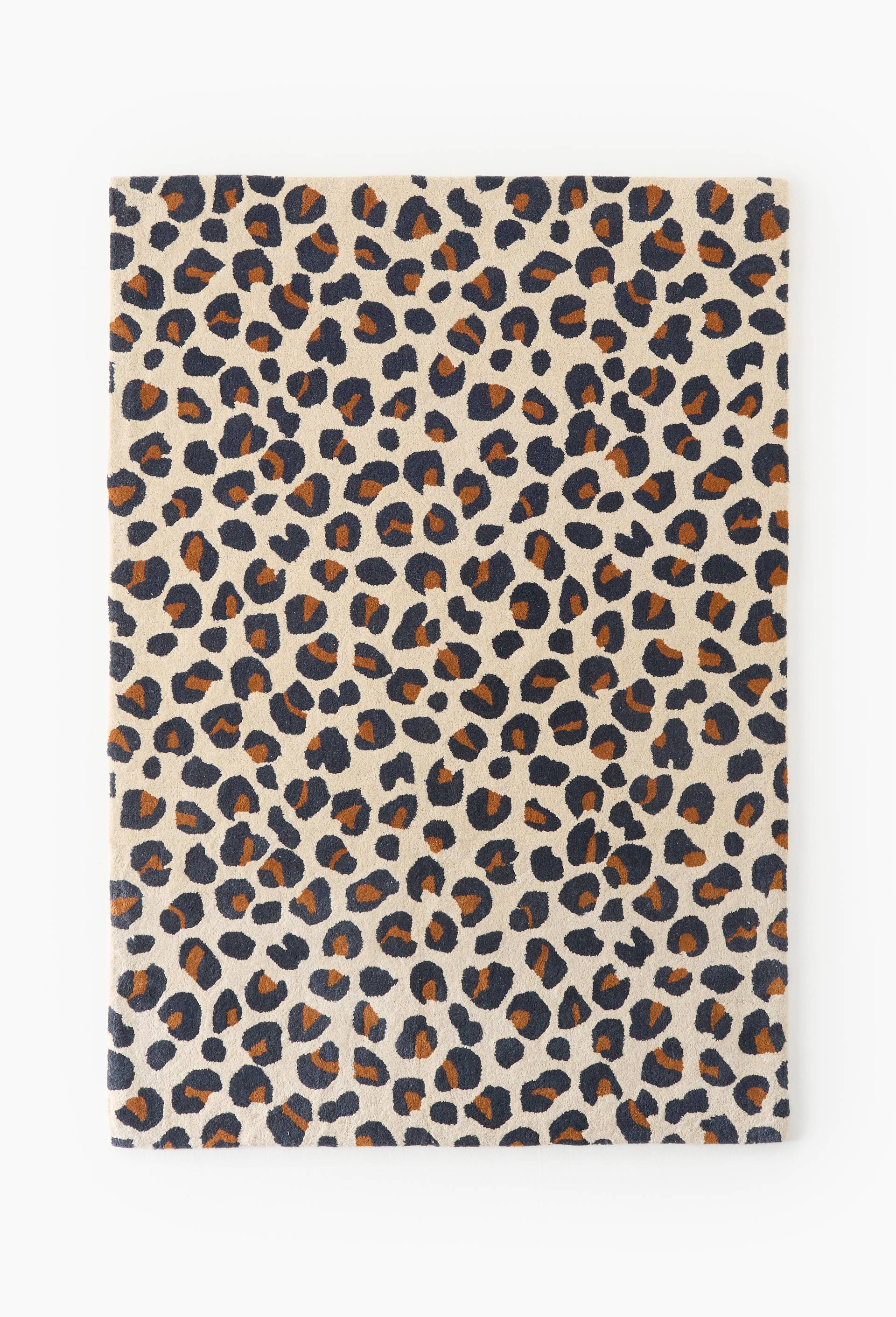 Tapis tuft&eacute; l&eacute;opard , 100% laine, Ecru, large image number 0.0