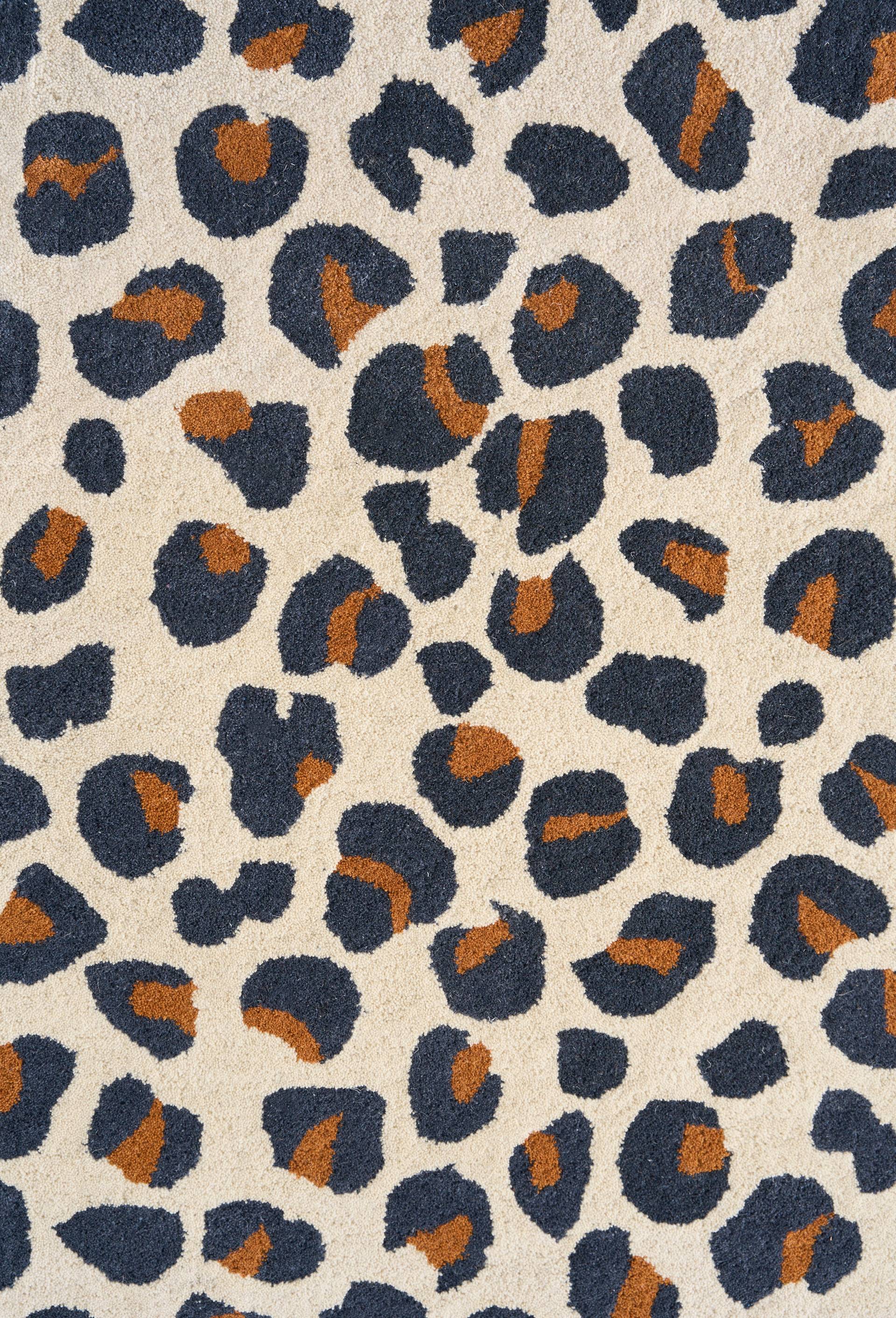 Tapis tuft&eacute; l&eacute;opard , 100% laine, Ecru, large image number 1