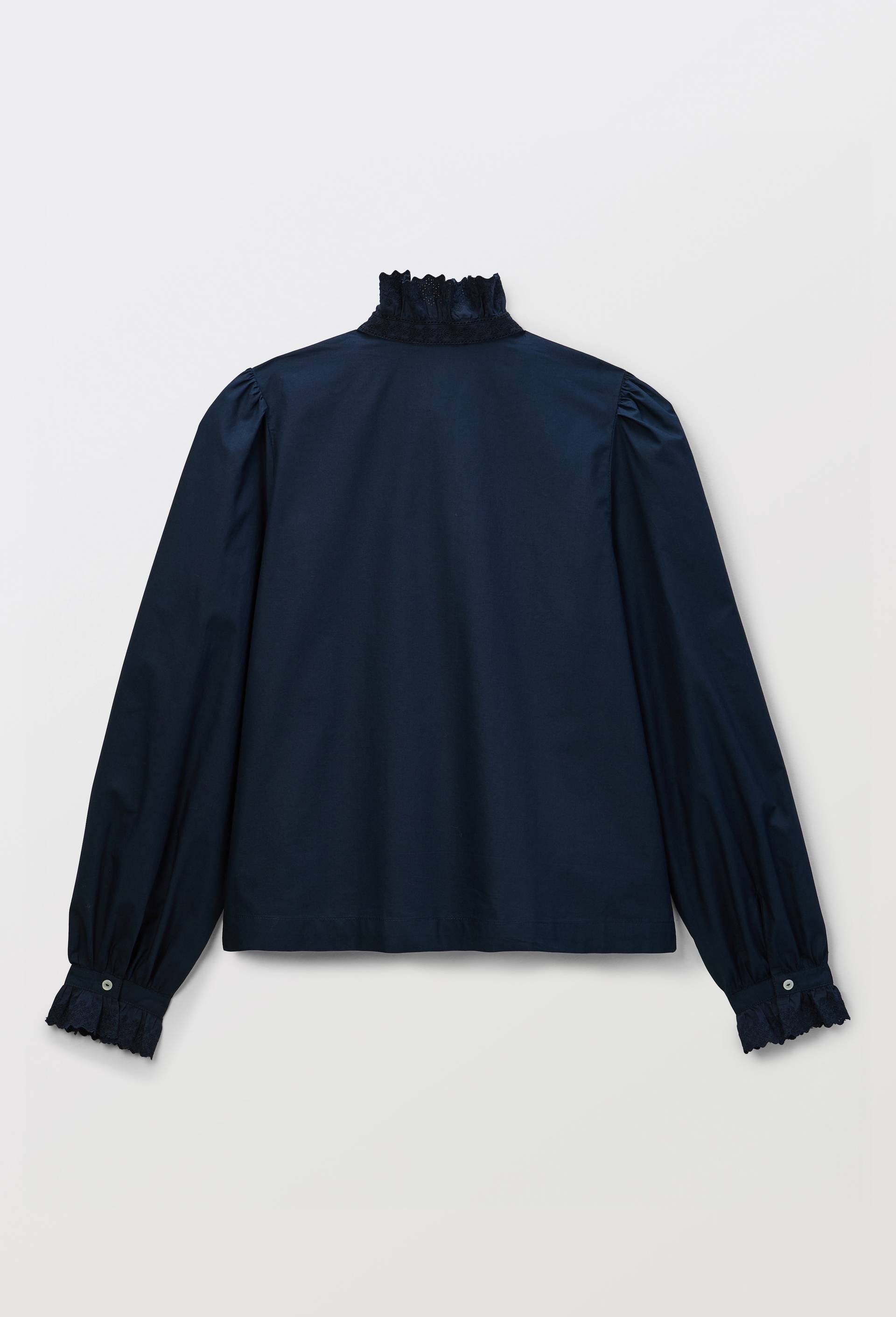 Chemise manches longues brod&eacute;e en coton, Bleu fonc&eacute;, large image number 3