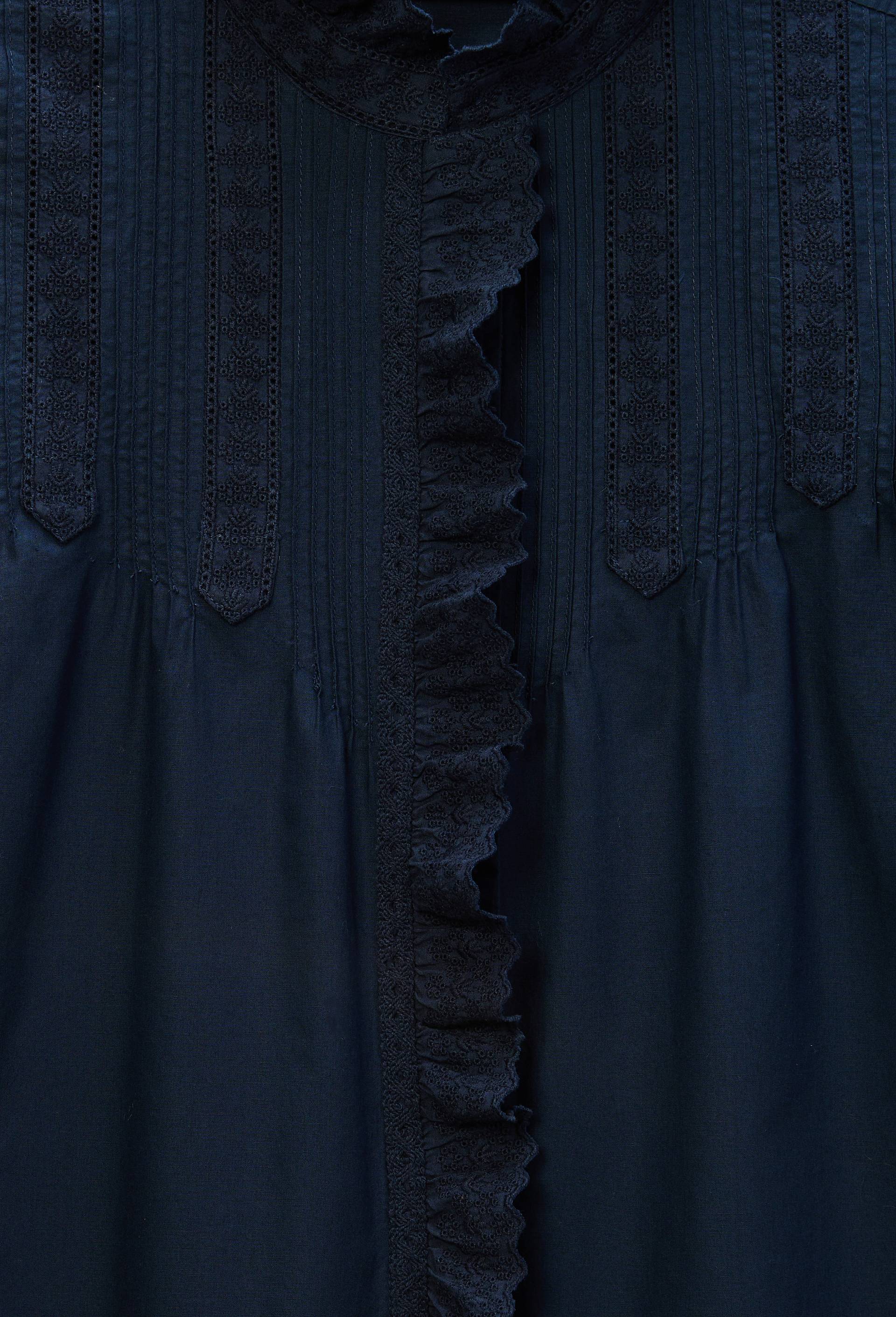 Chemise manches longues brod&eacute;e en coton, Bleu fonc&eacute;, large image number 4