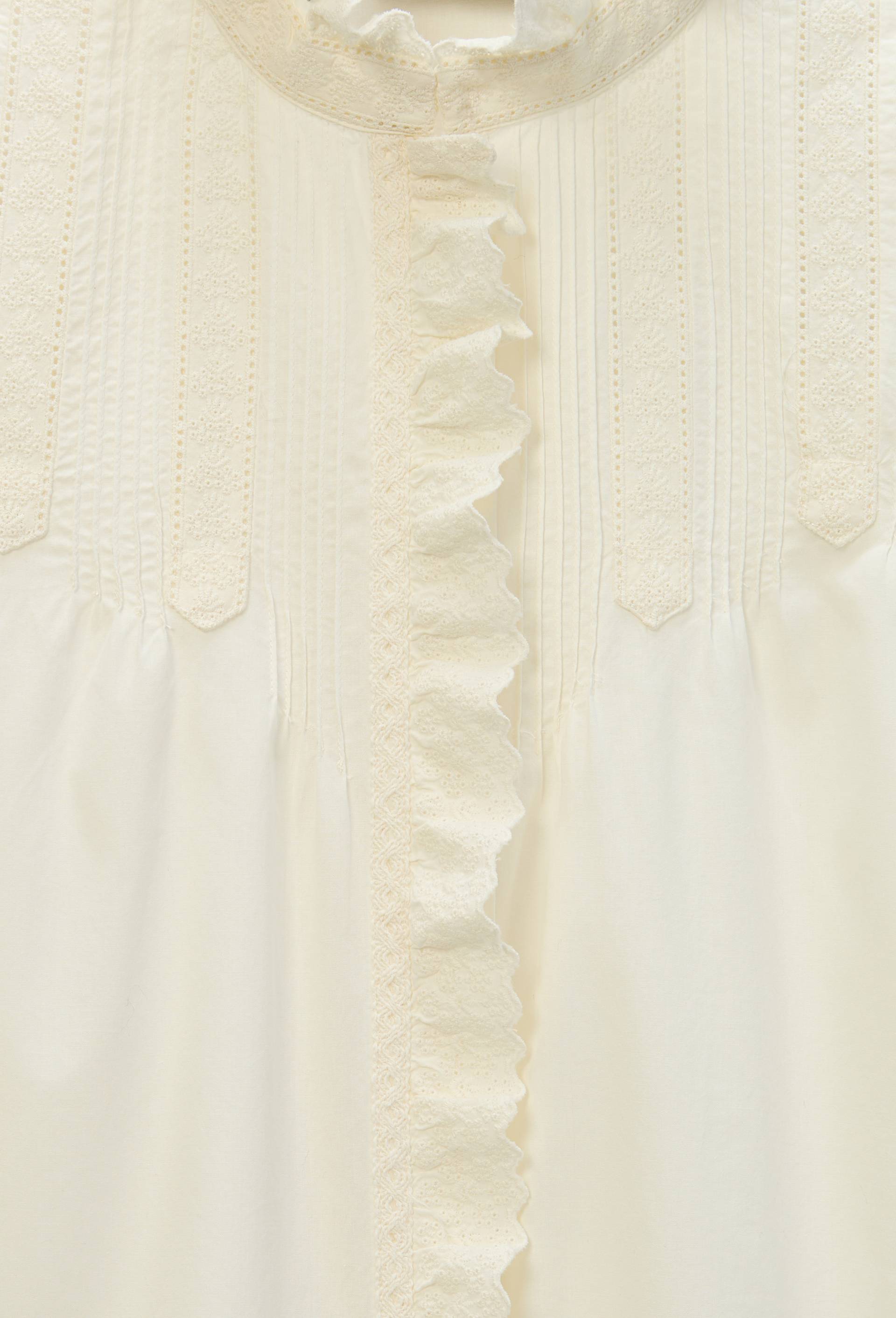 Chemise manches longues brod&eacute;e en coton, Ecru, large image number 4.0