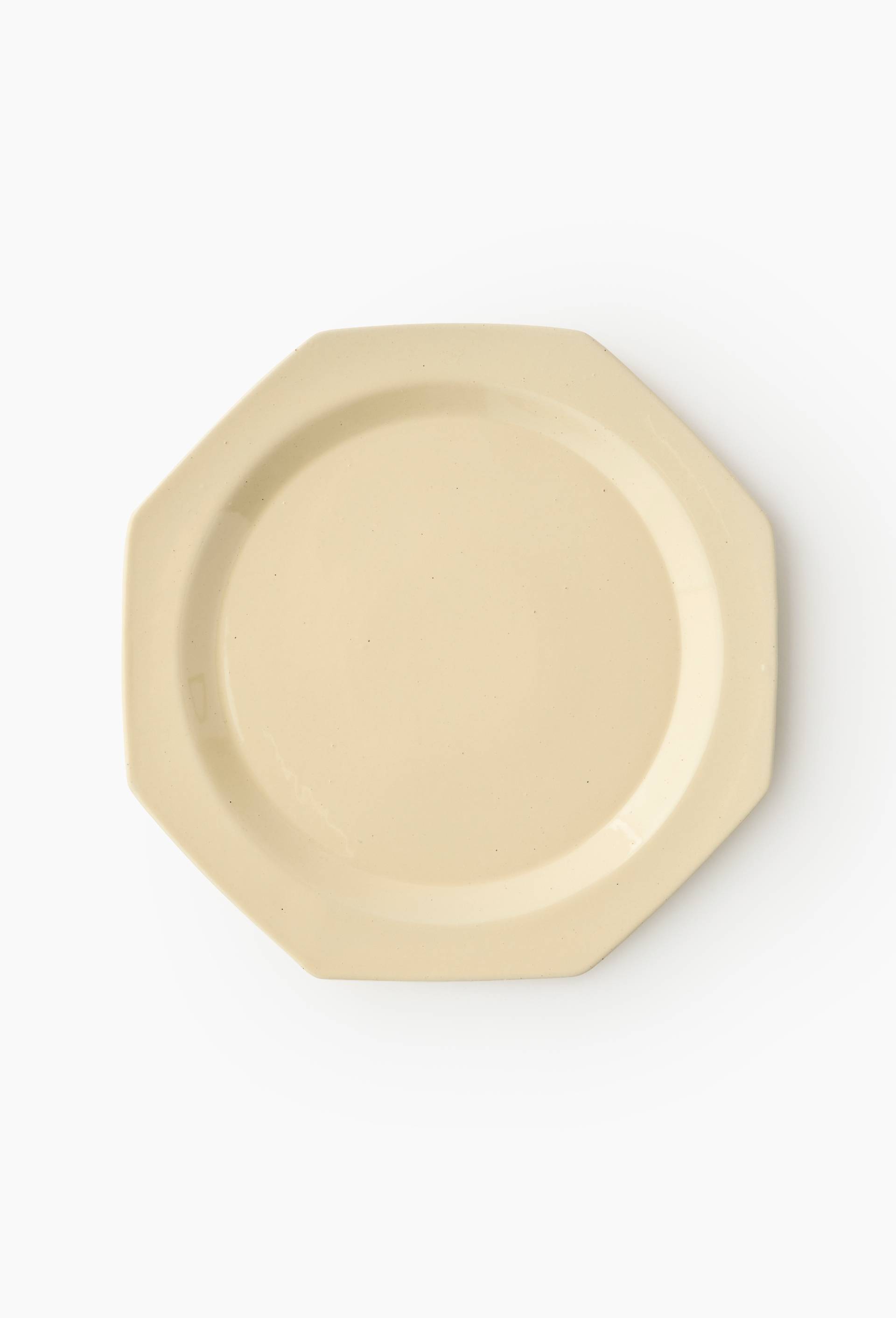 Assiette plate, forme octogonale, 26cm, Ecru, large image number 0