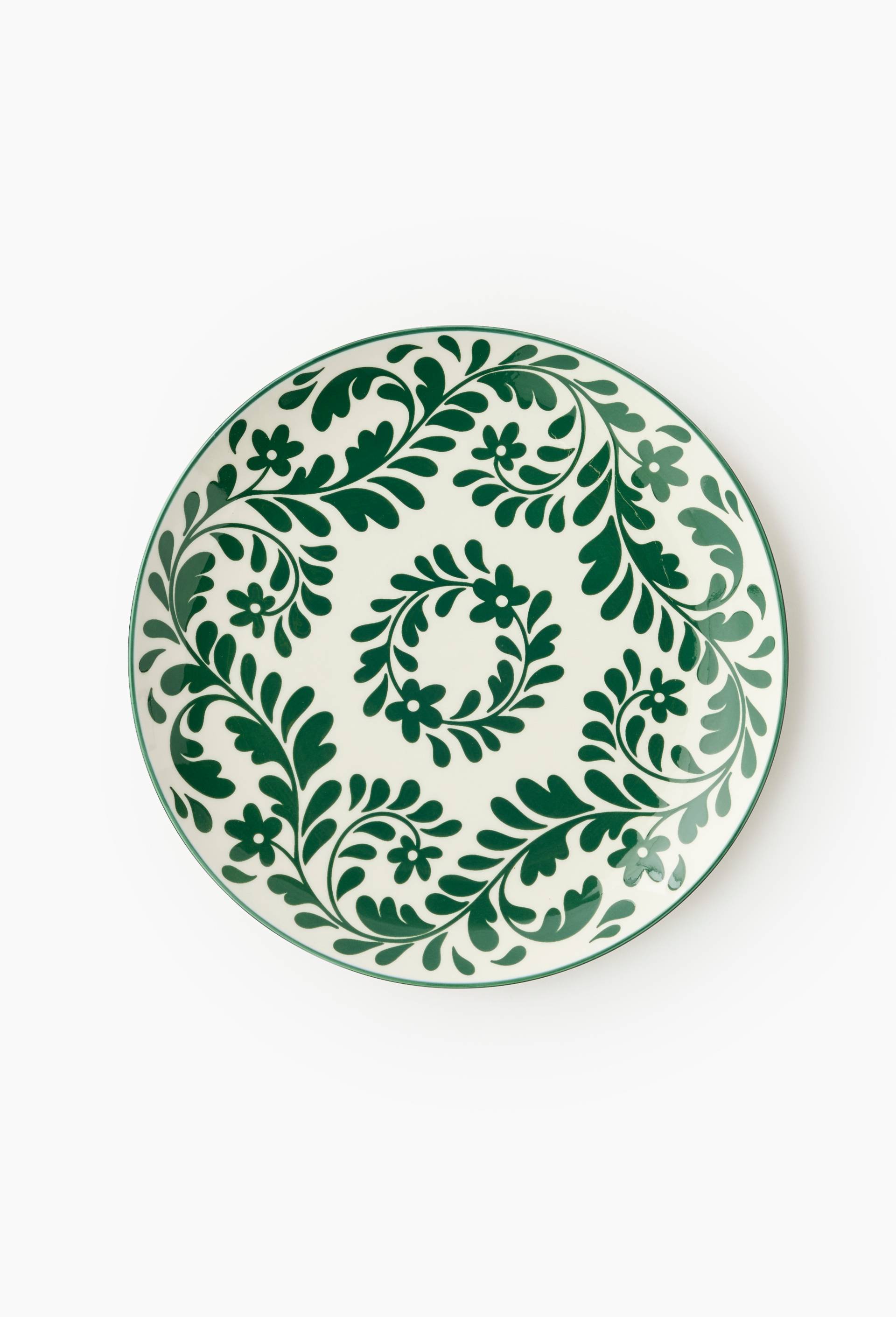 Assiette plate, finition imprim&eacute;e, 26cm, Vert fonc&eacute;, swatch image