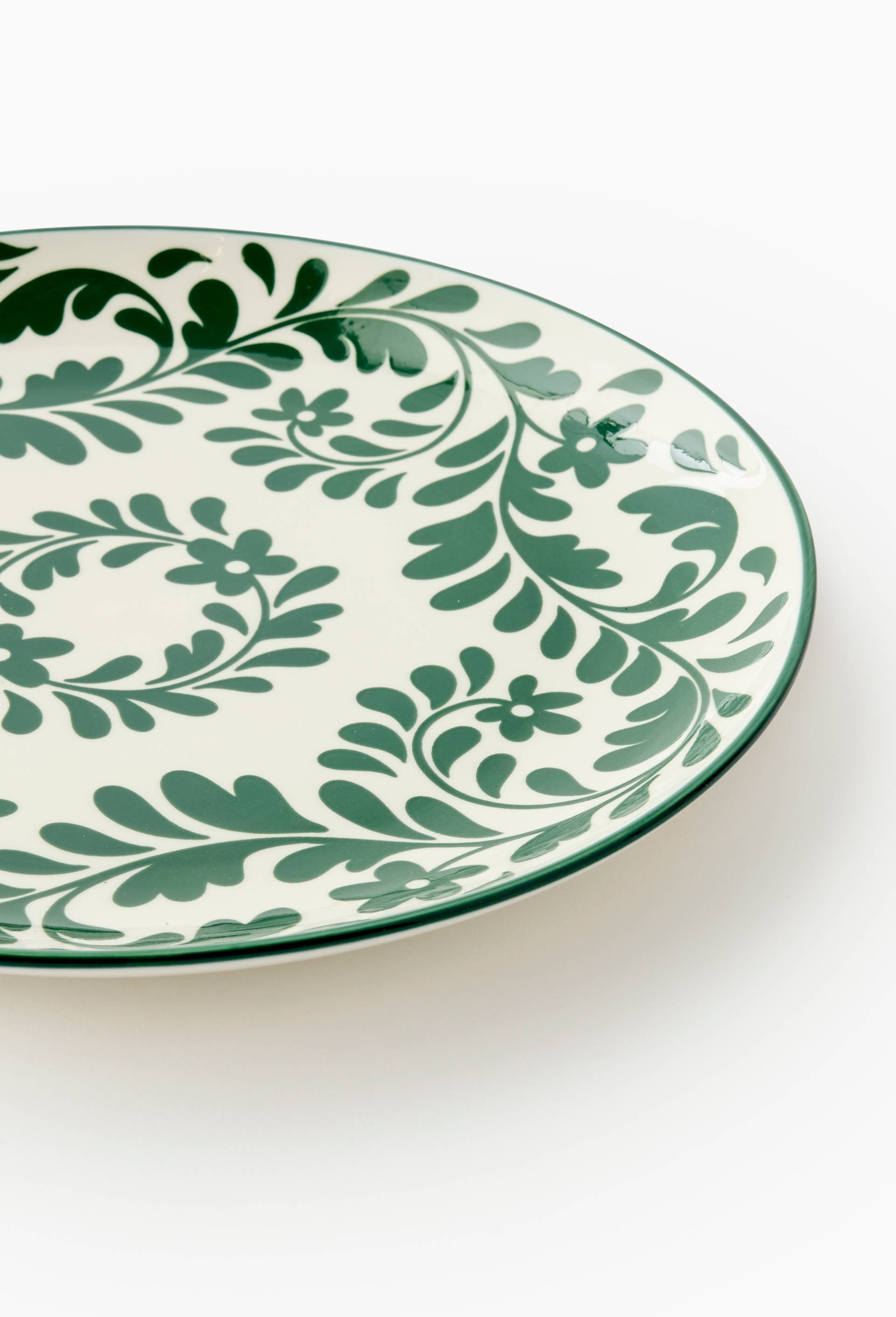 Assiette plate, finition imprim&eacute;e, 26cm, Vert fonc&eacute;, large image number 1.0