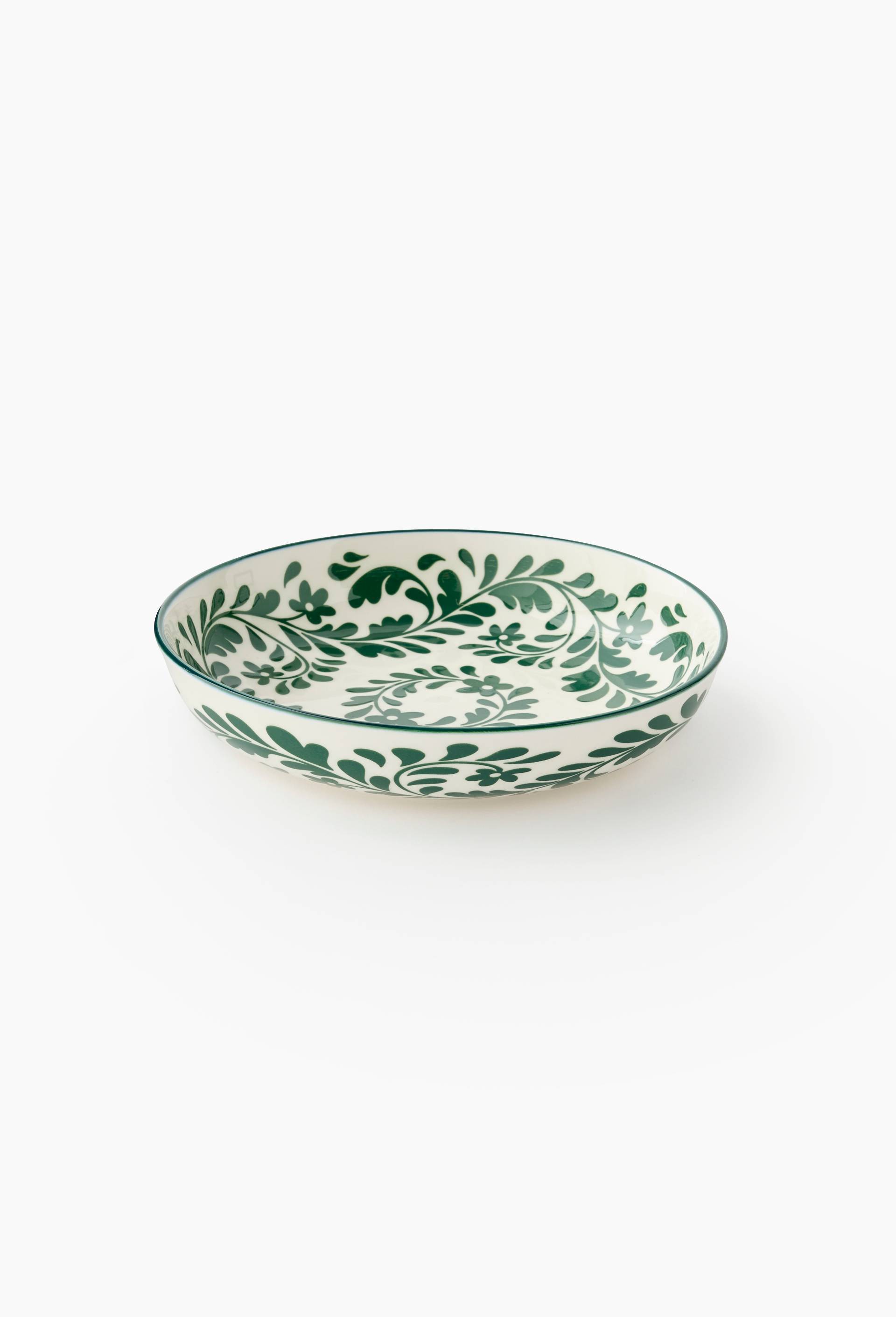 Assiette creuse, finition imprim&eacute;e, 19cm, Vert fonc&eacute;, large image number 0