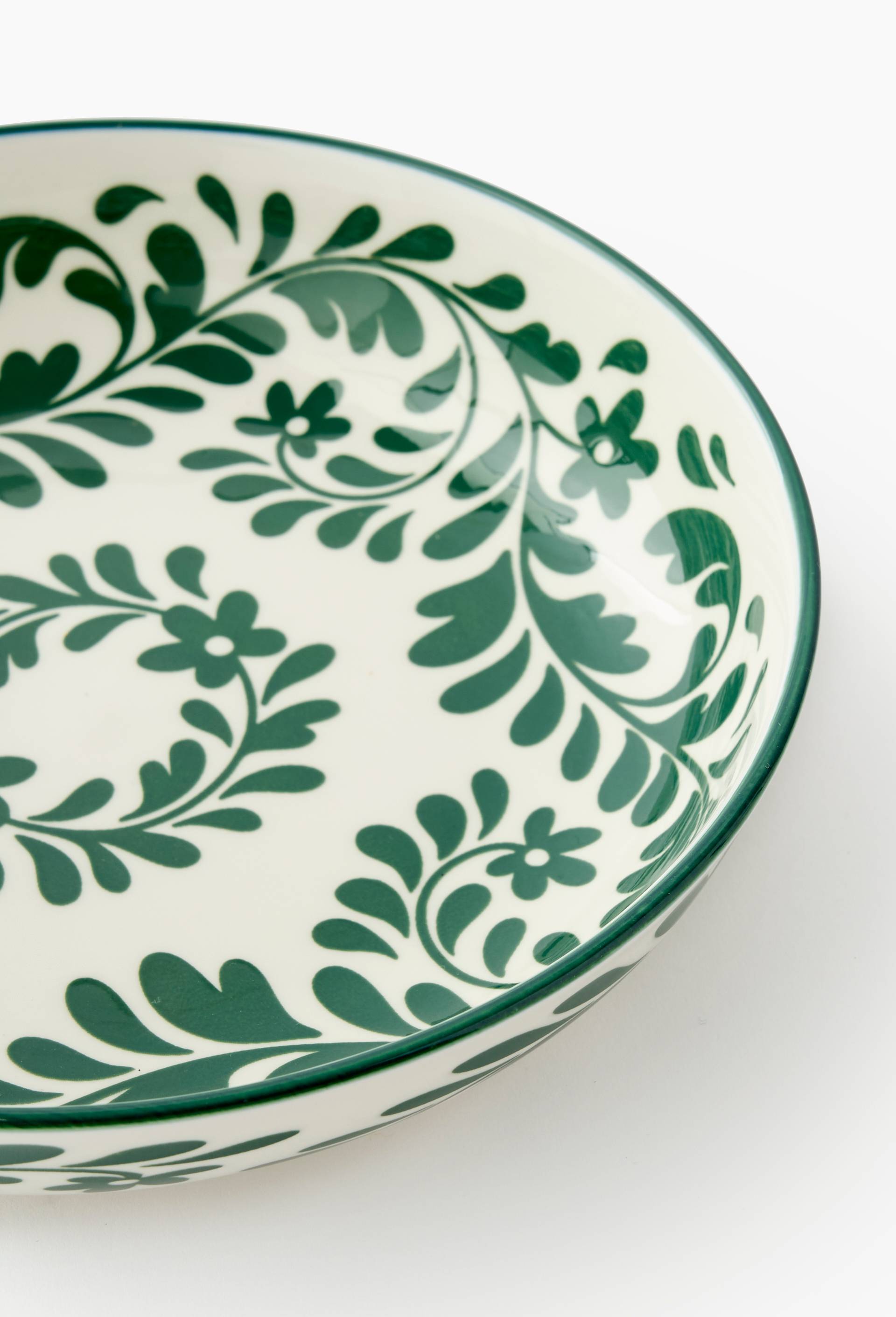 Assiette creuse, finition imprim&eacute;e, 19cm, Vert fonc&eacute;, large image number 1