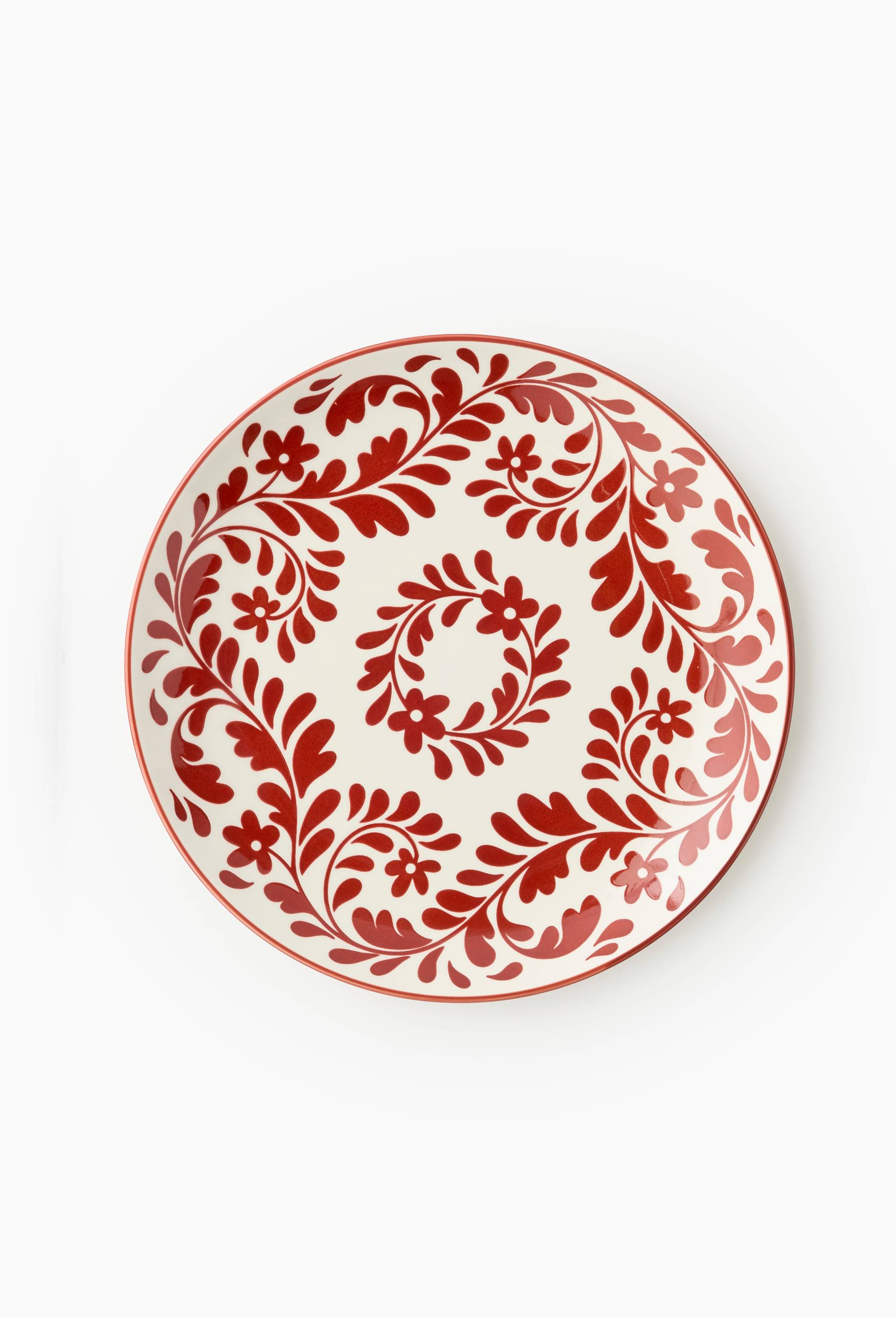 Assiette plate, finition imprim&eacute;e, 26cm, Rouge fonc&eacute;, large image number 0.0