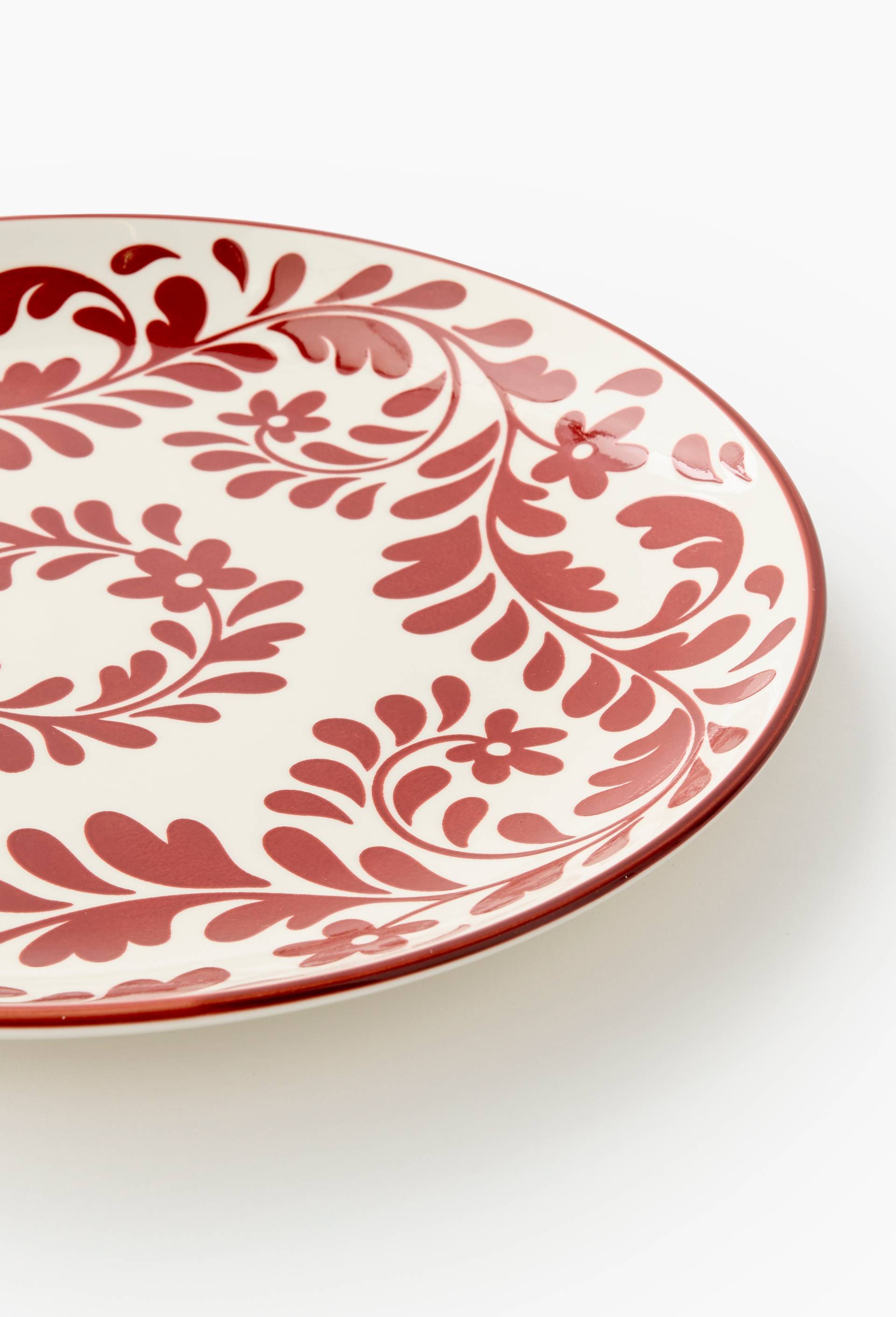 Assiette plate, finition imprim&eacute;e, 26cm, Rouge fonc&eacute;, large image number 1.0