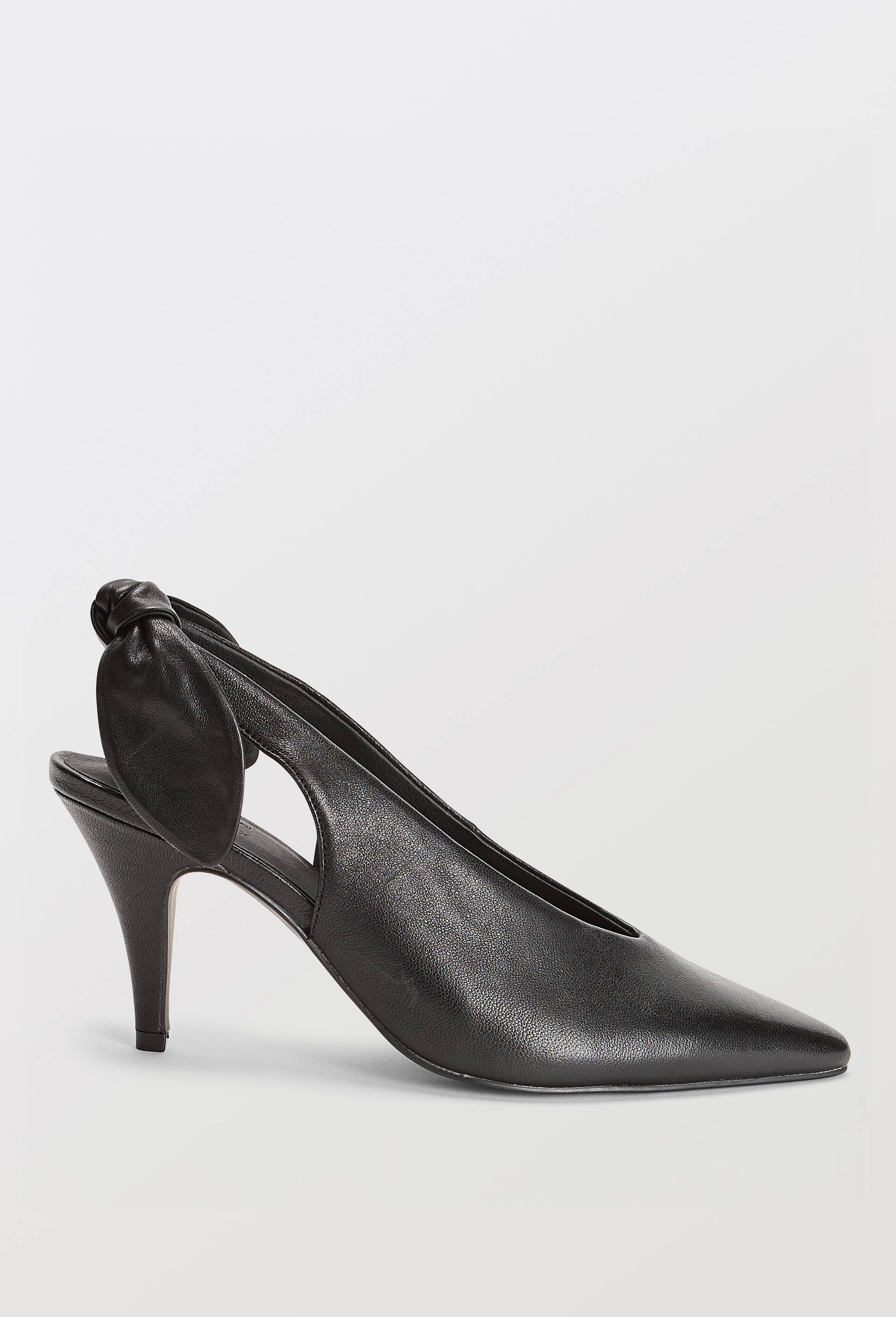 Chaussures &agrave; talon Slingback  en cuir - MUS&Eacute;E D'ORSAY x MONOPRIX, Noir, large image number 2.0
