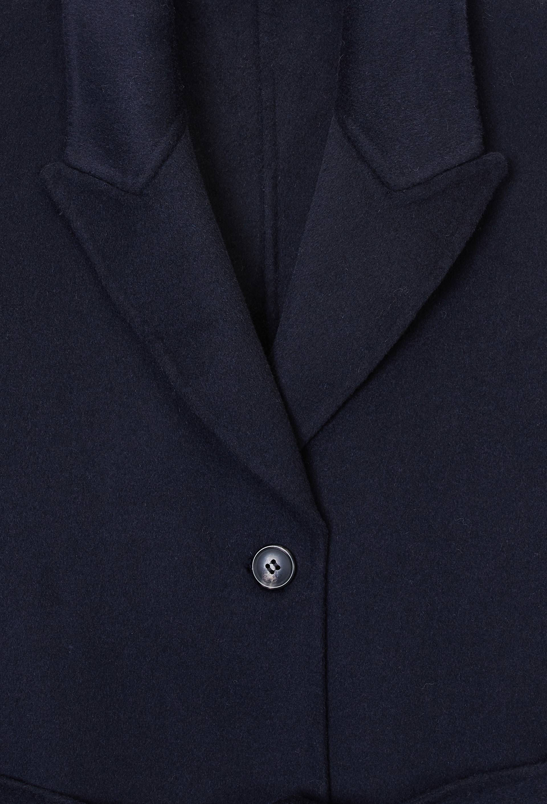Manteau double face ceintur&eacute; contenant de la laine, Bleu fonc&eacute;, large image number 7.0