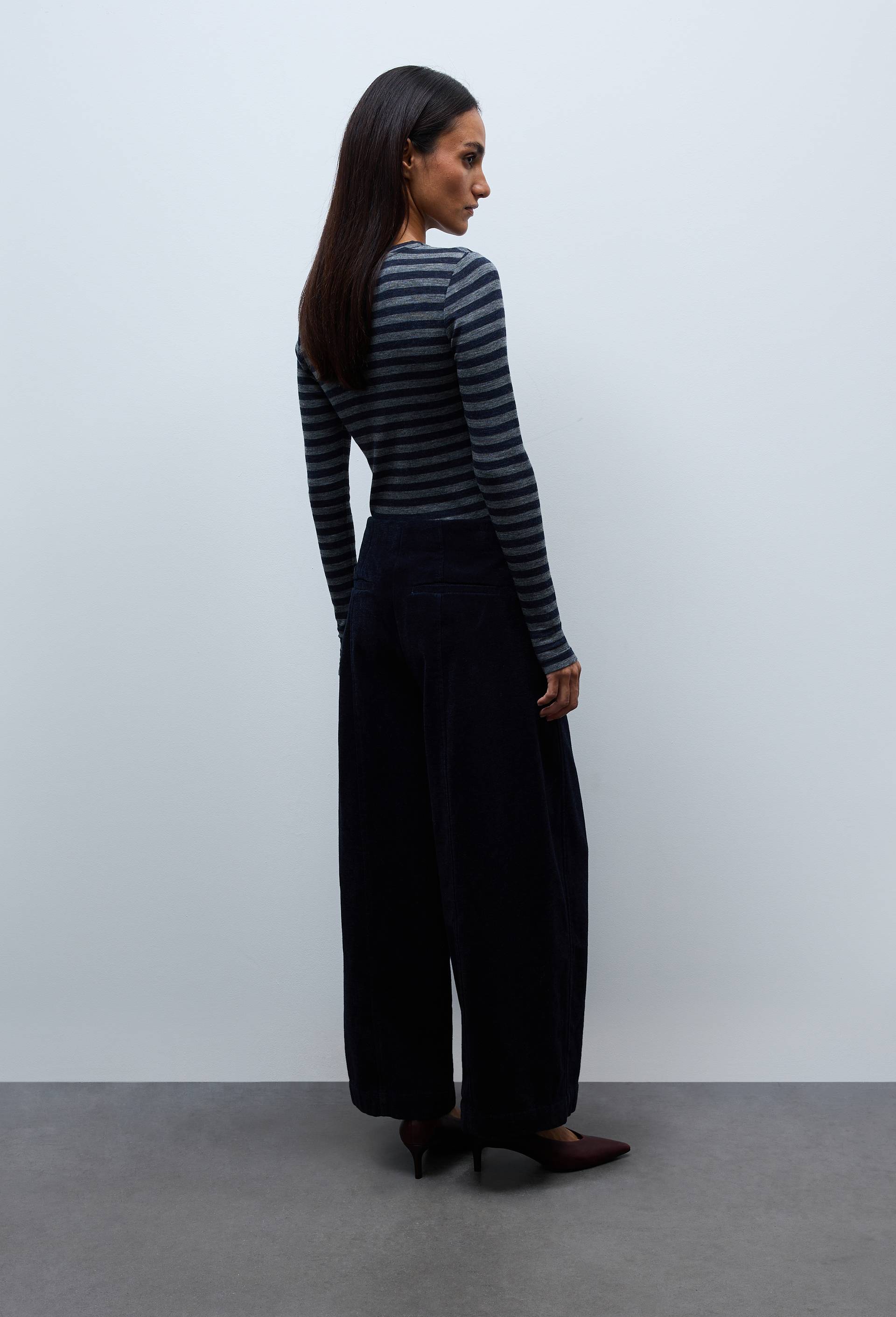 Pantalon large en chenille raccourci, Bleu fonc&eacute;, large image number 3