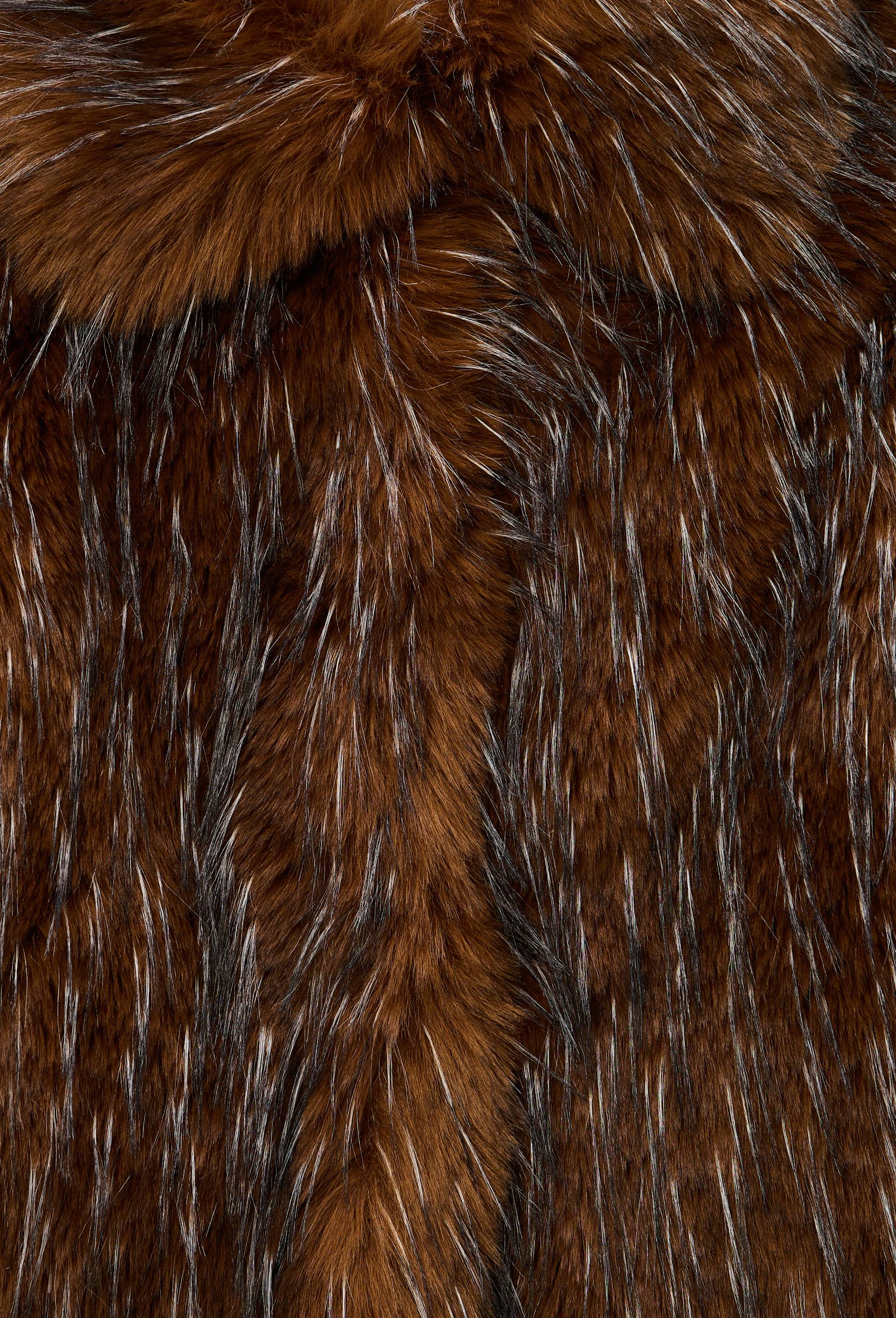 Manteau court en fausse fourrure, Brun, large image number 4.0
