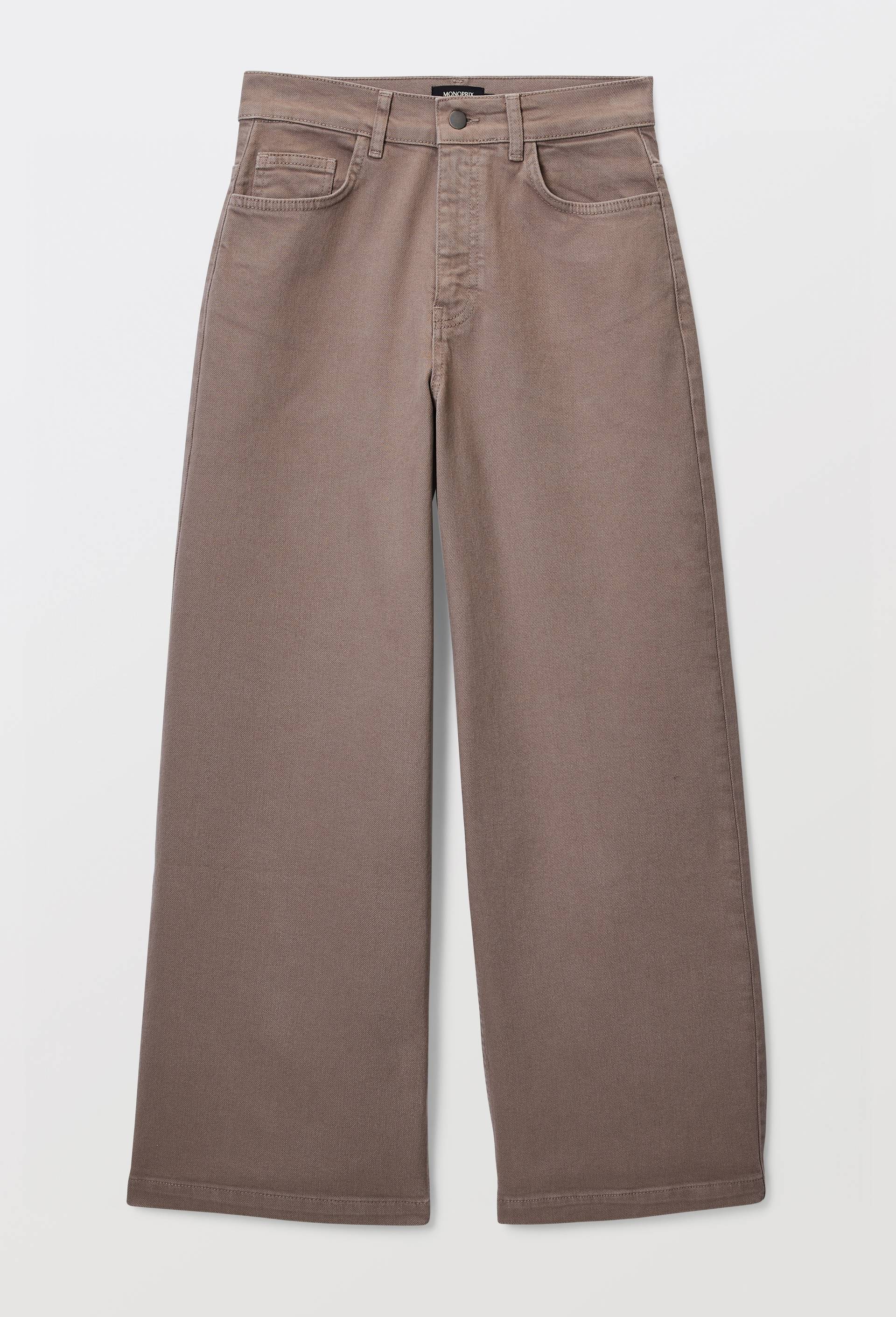 Pantalon large en coton, Brun, large image number 2.0