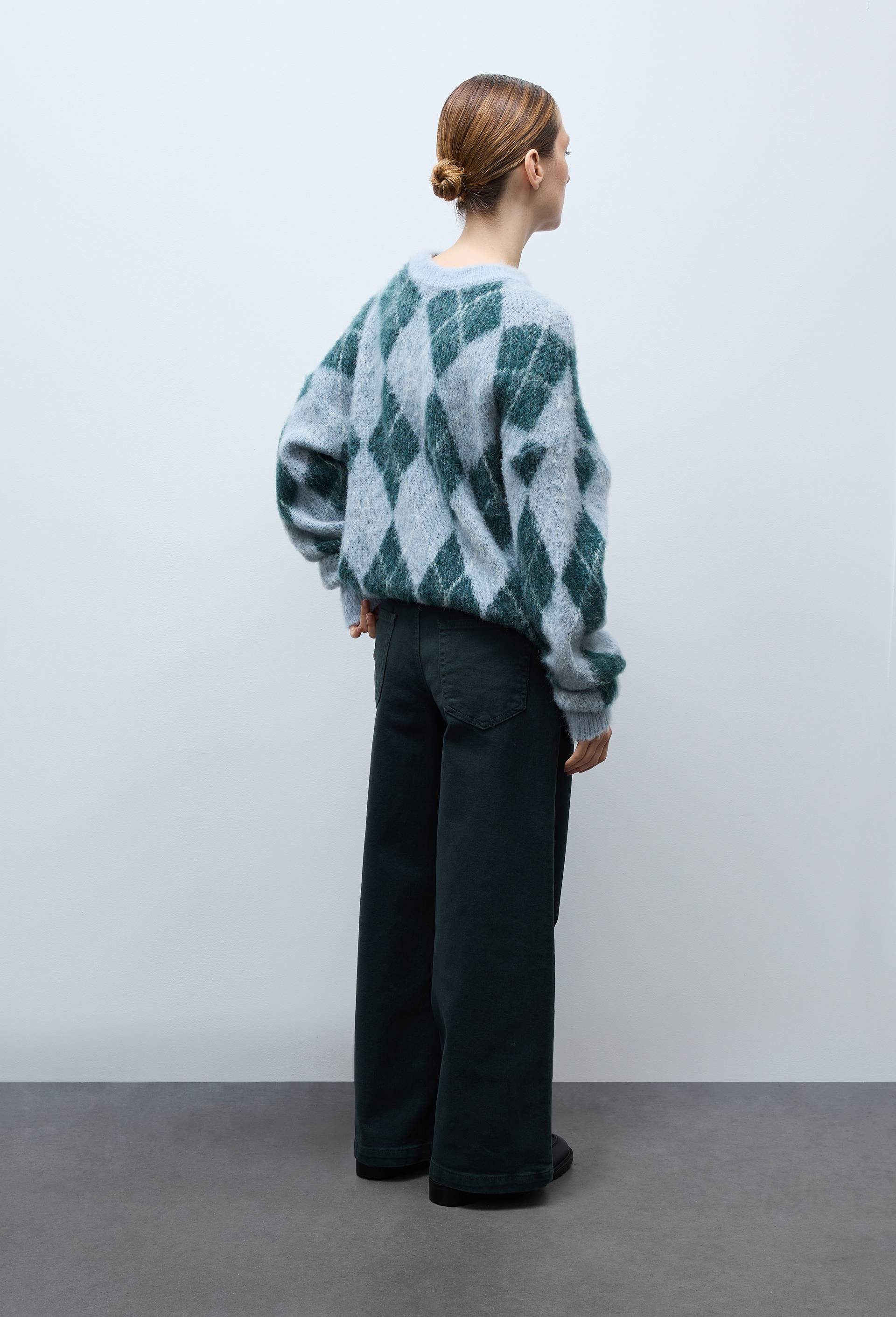 Pantalon large en coton, Vert fonc&eacute;, large image number 1.0