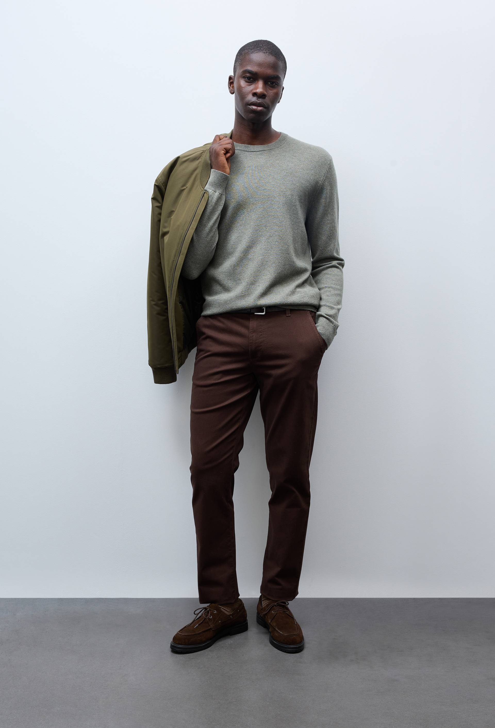 Pantalon chino straight en coton BIO GOTS, Brun, large image number 0