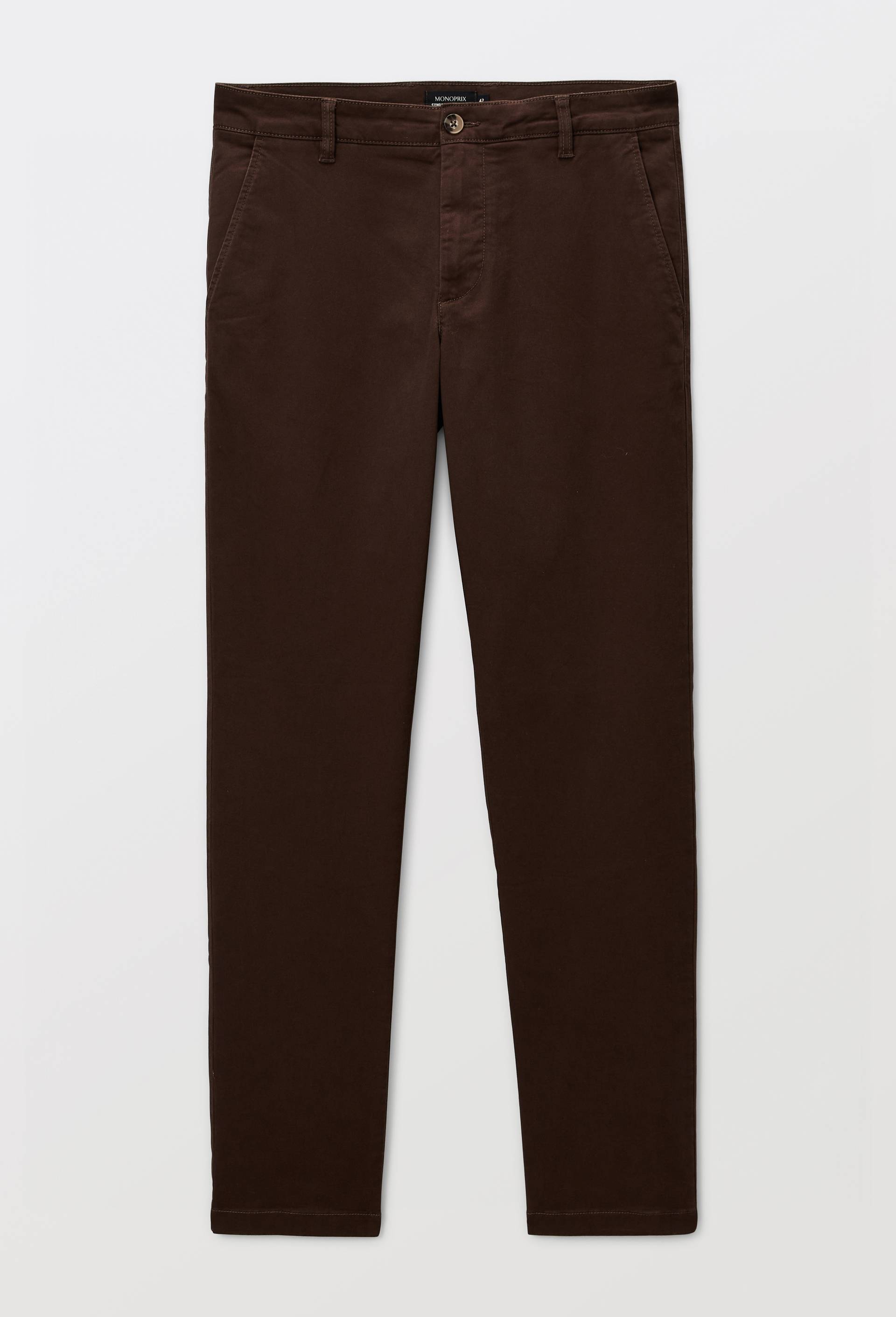 Pantalon chino straight en coton BIO GOTS, Brun, large image number 2.0