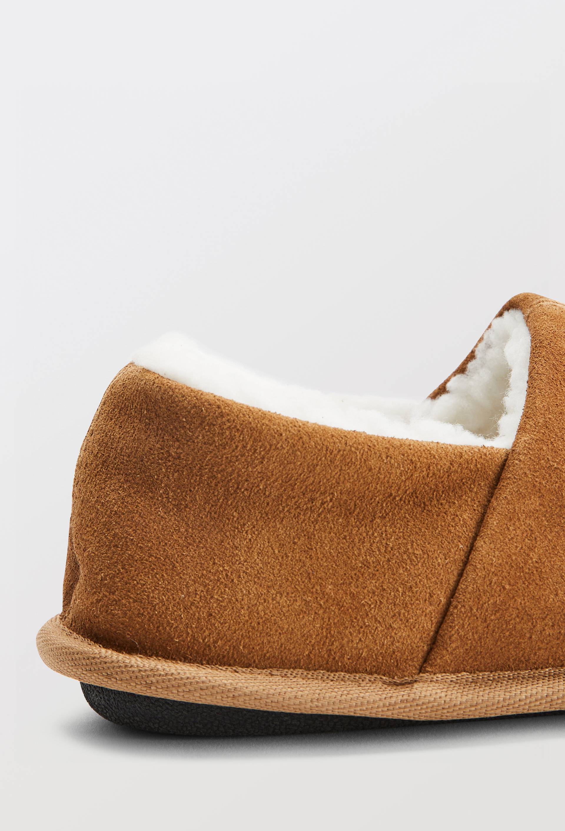 Chaussons en cuir fourr&eacute;s, Beige, large image number 2