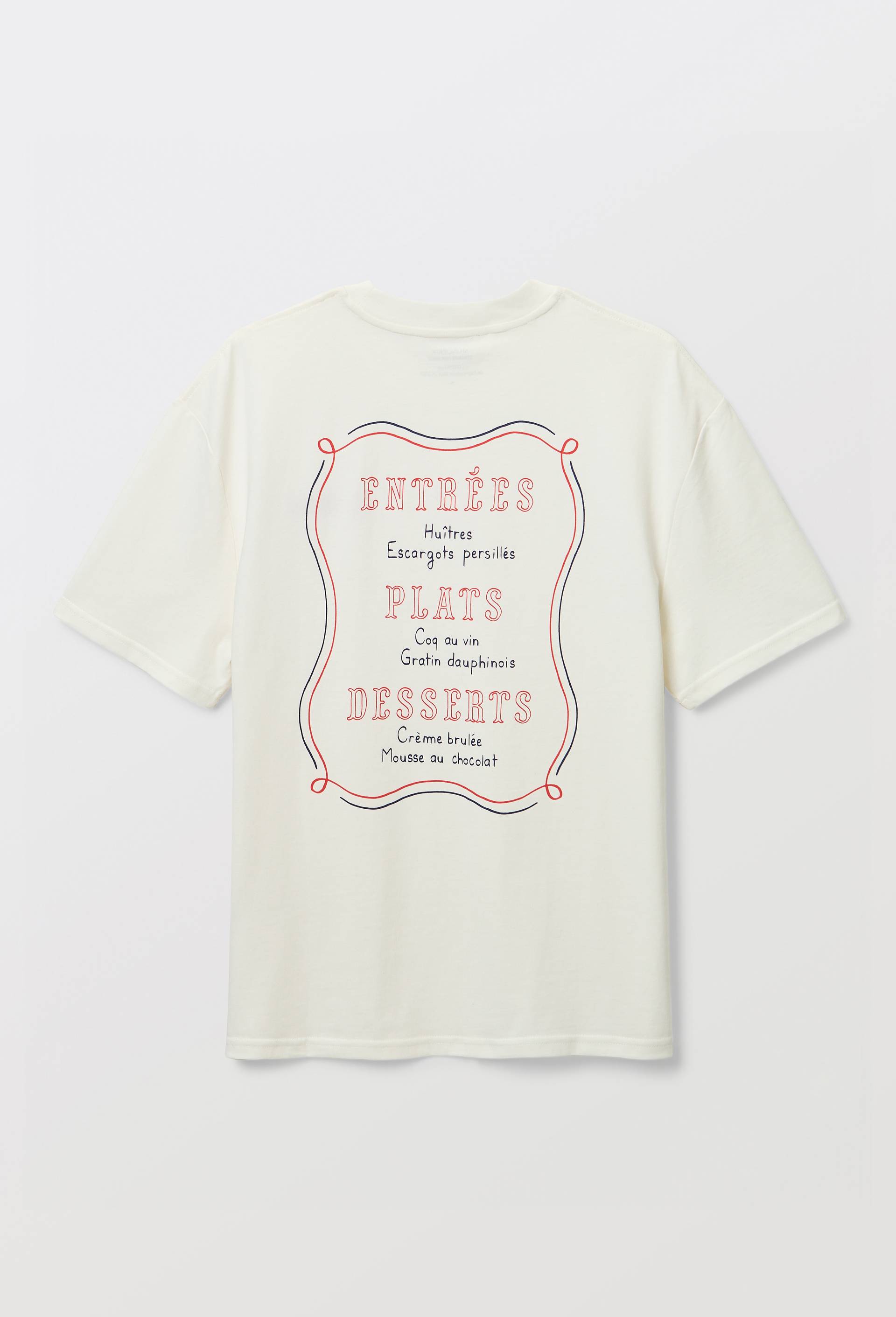 T-shirt manches courtes avec broderie et imprim&eacute; en coton BIO GOTS, Ecru, large image number 3.0