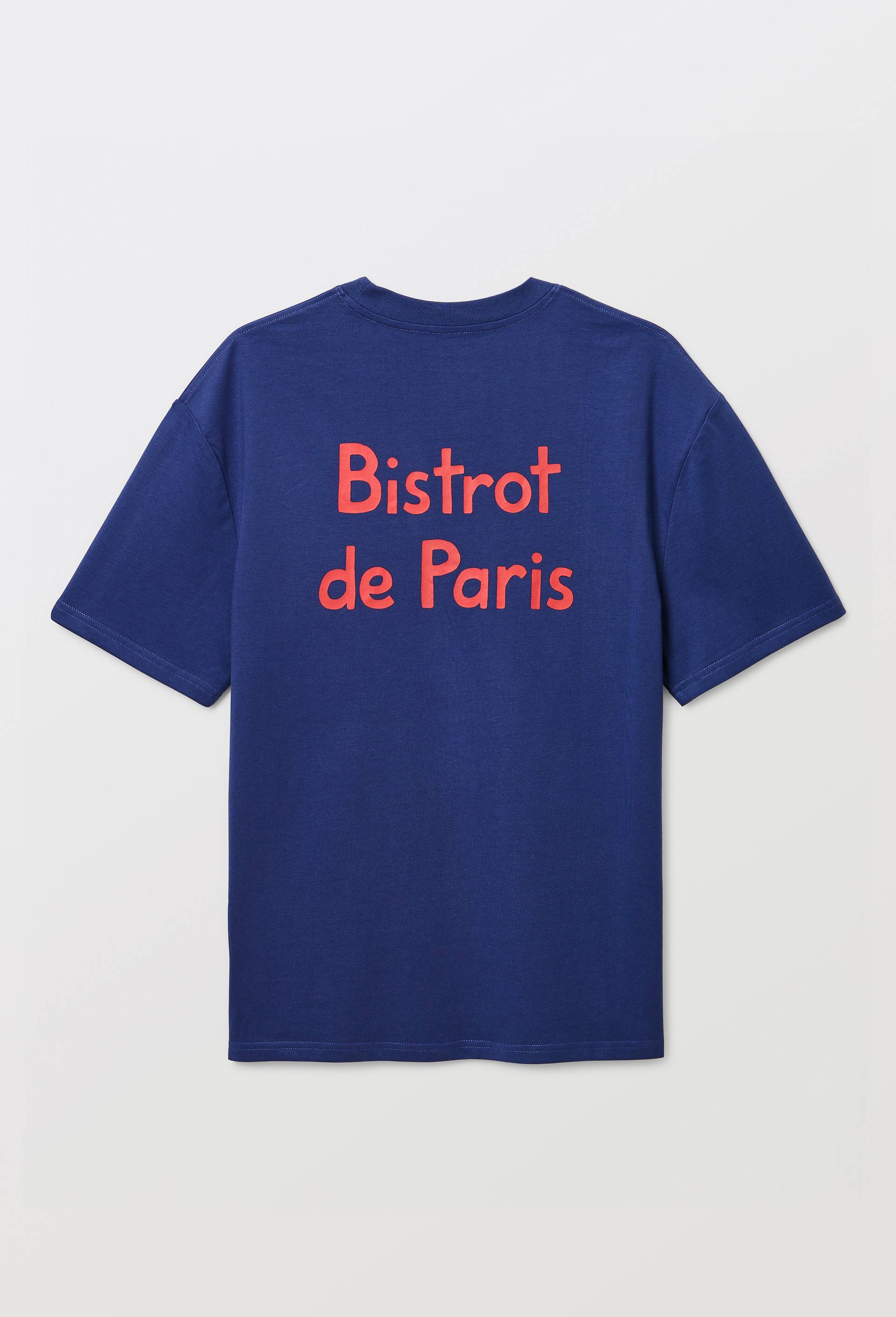 T-shirt manches courtes avec broderie et imprim&eacute; en coton BIO GOTS, Bleu fonc&eacute;, large image number 4.0