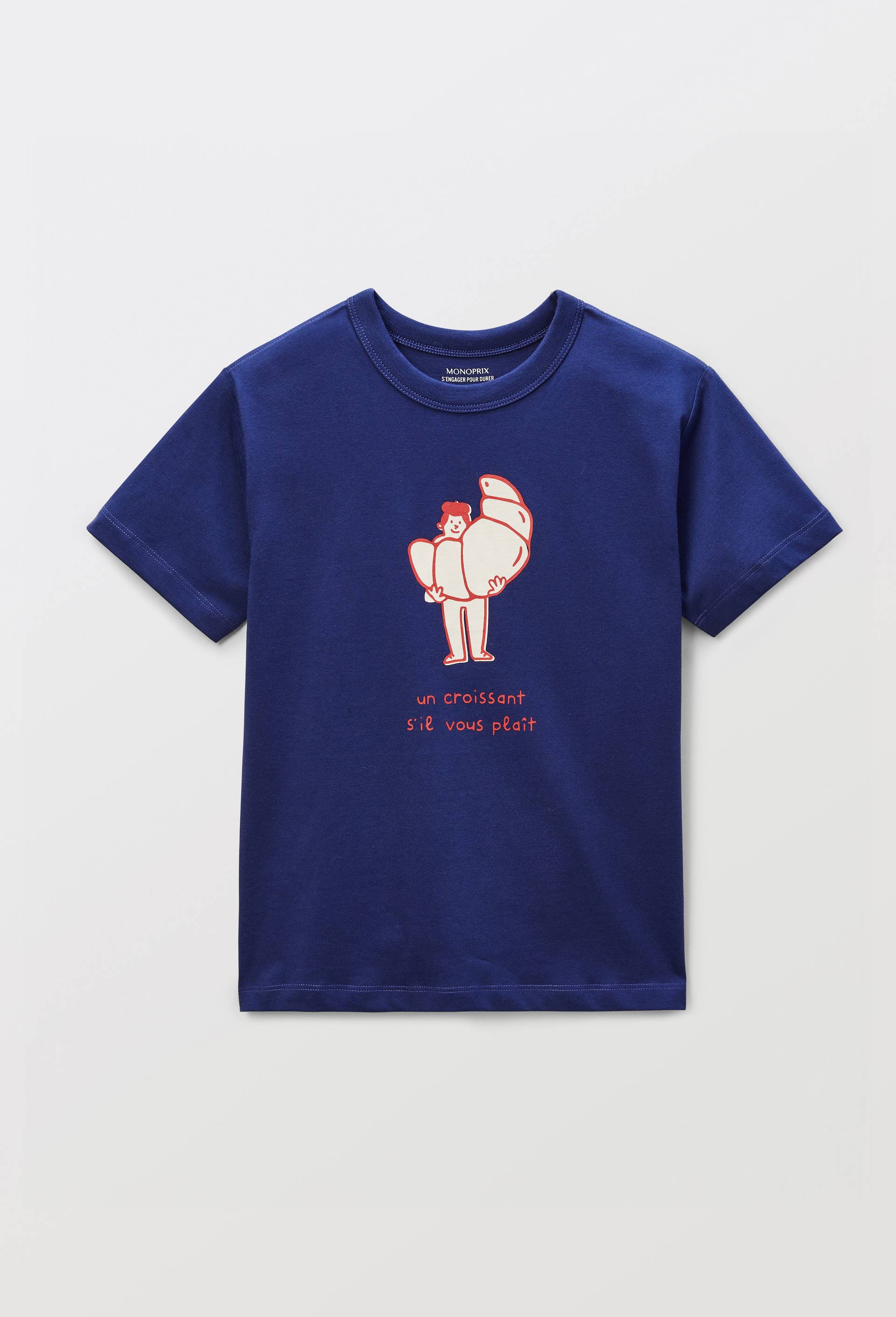 T-shirt manches courtes avec imprim&eacute; en coton BIO GOTS, Bleu fonc&eacute;, large image number 0.0