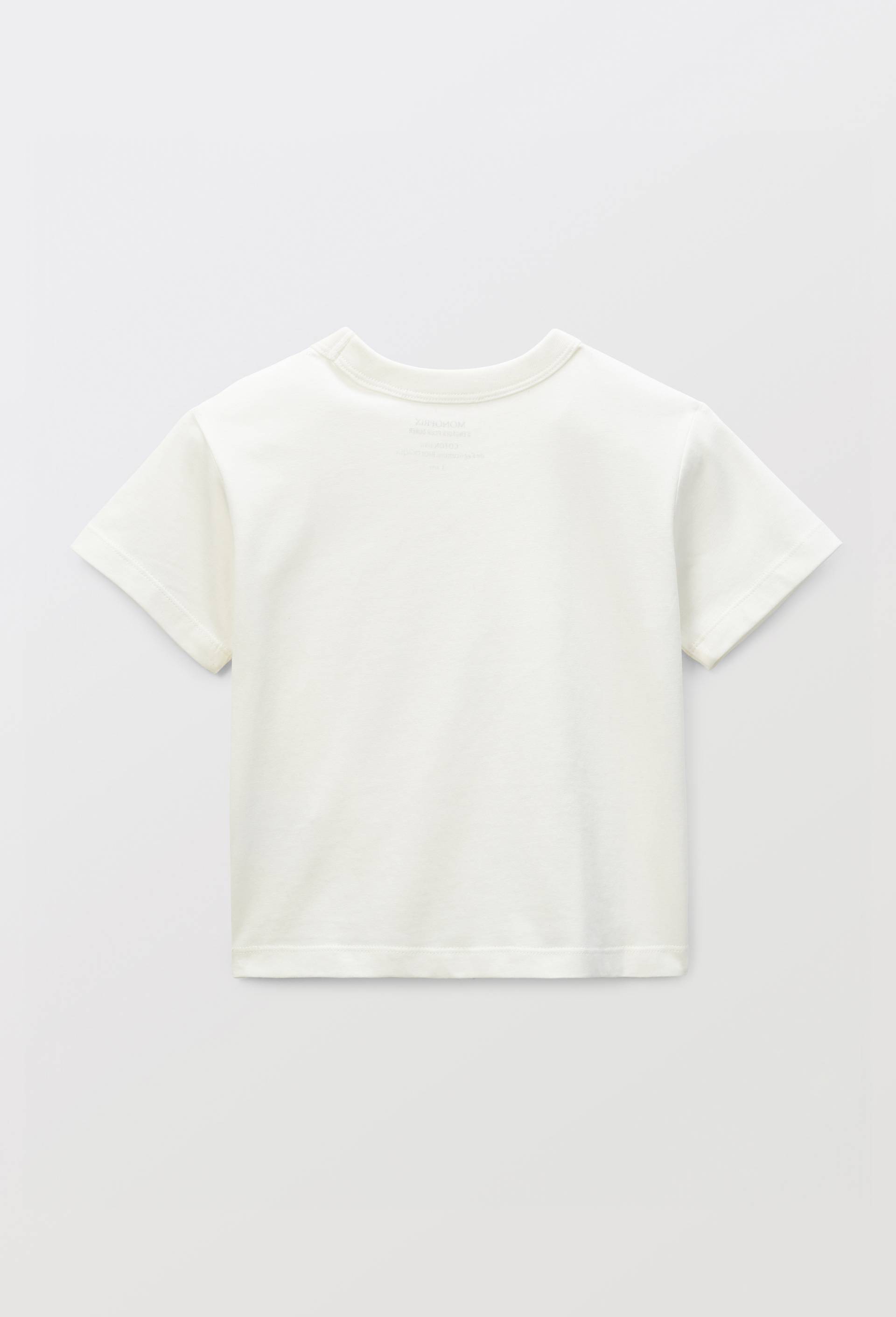 T-shirt manches courtes avec imprim&eacute; en coton coton BIO GOTS, Ecru, large image number 1.0