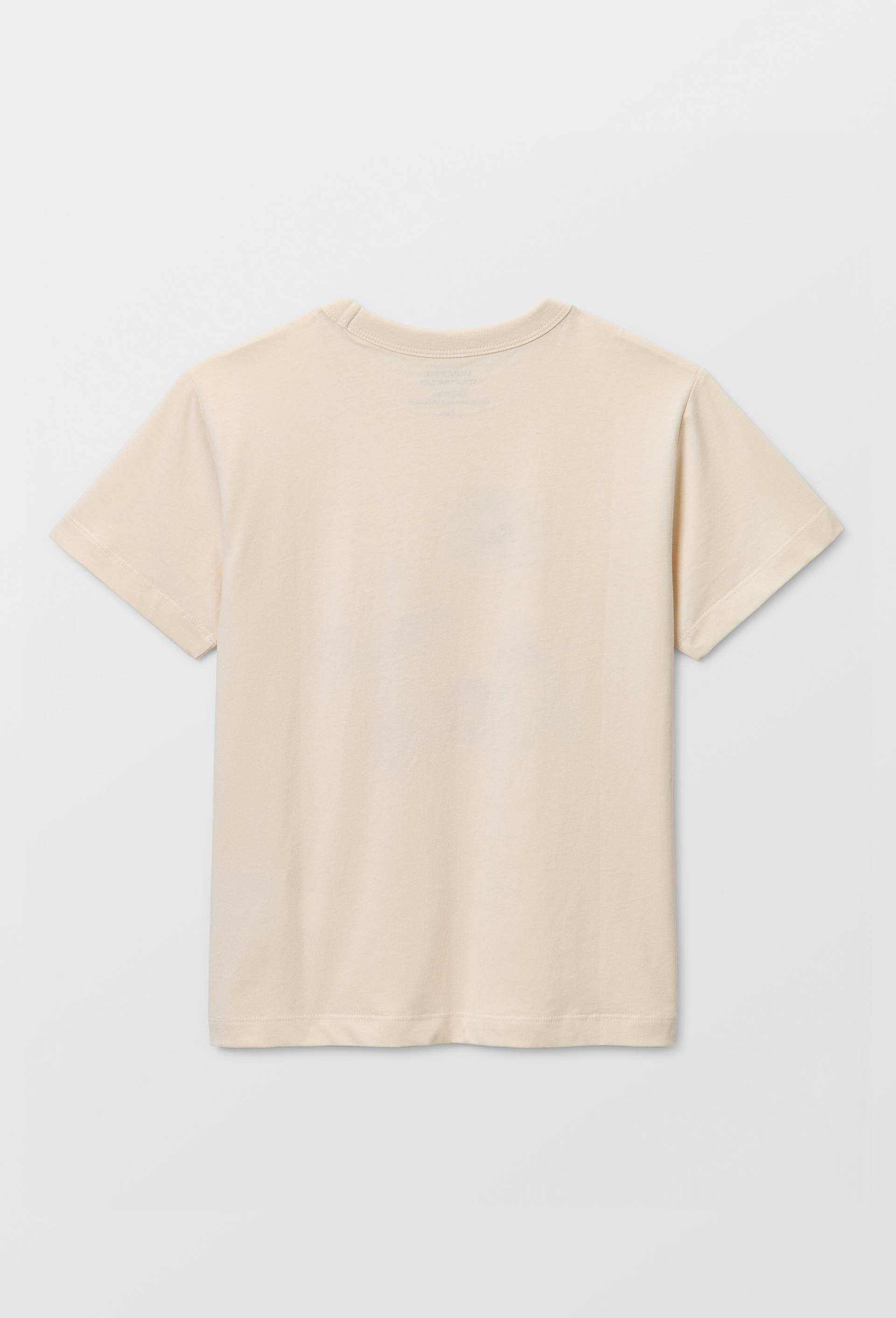 T-shirt manches courtes avec broderie et imprim&eacute; en coton BIO GOTS, Beige clair, large image number 1.0