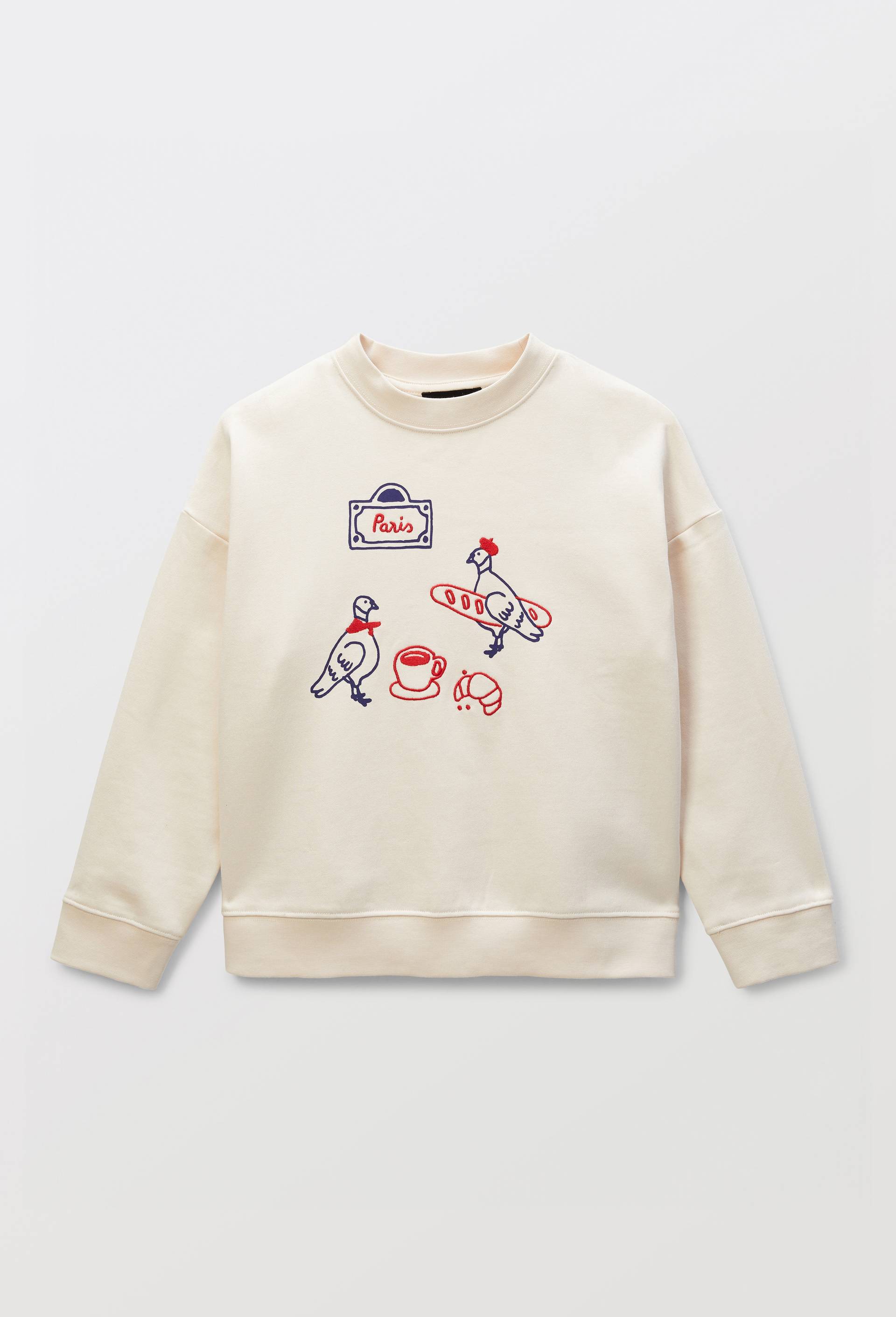 Sweat imprim&eacute; en coton BIO GOTS, Beige clair, large image number 0