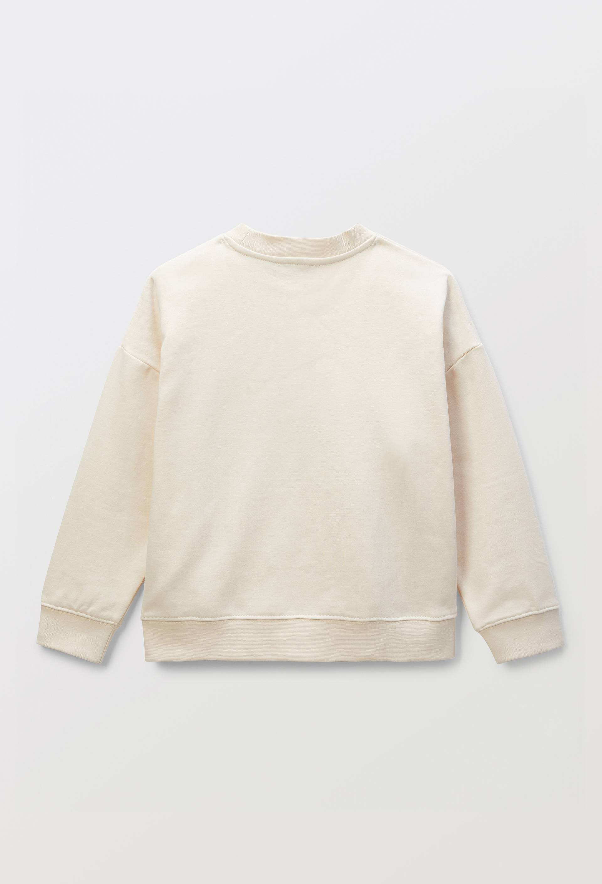 Sweat imprim&eacute; en coton BIO GOTS, Beige clair, large image number 1